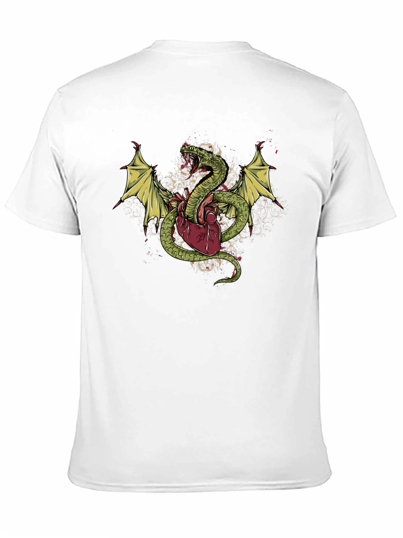 Snake & Heart Graphic T-Shirt - Edgy Style