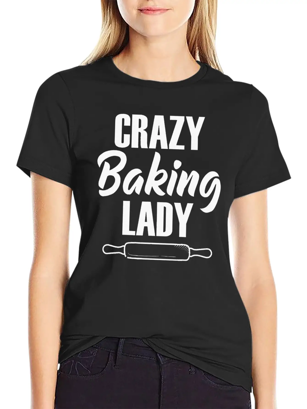 Crazy Baking Lady Baker Baking Lover Pastry Chef Unisex Casual T-Shirt – Clean Design For Daily Comfort