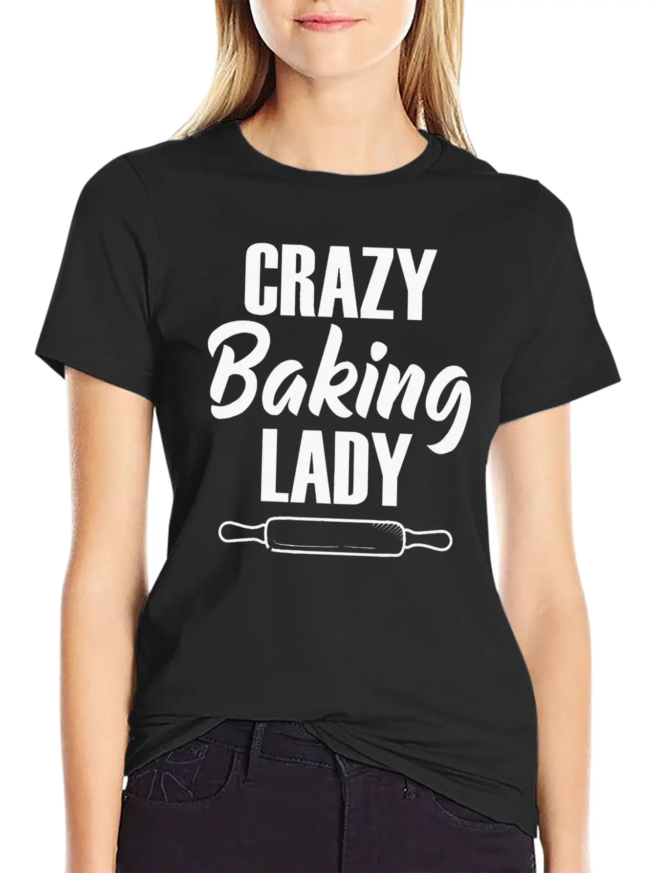 Crazy Baking Lady Baker Baking Lover Pastry Chef Unisex Casual T-Shirt – Clean Design For Daily Comfort
