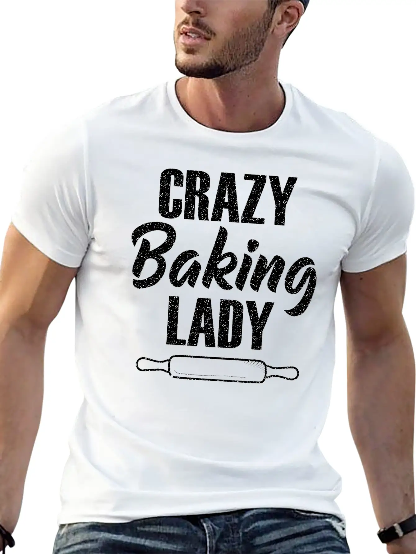 Crazy Baking Lady Baker Baking Lover Pastry Chef Unisex Casual T-Shirt – Clean Design For Daily Comfort