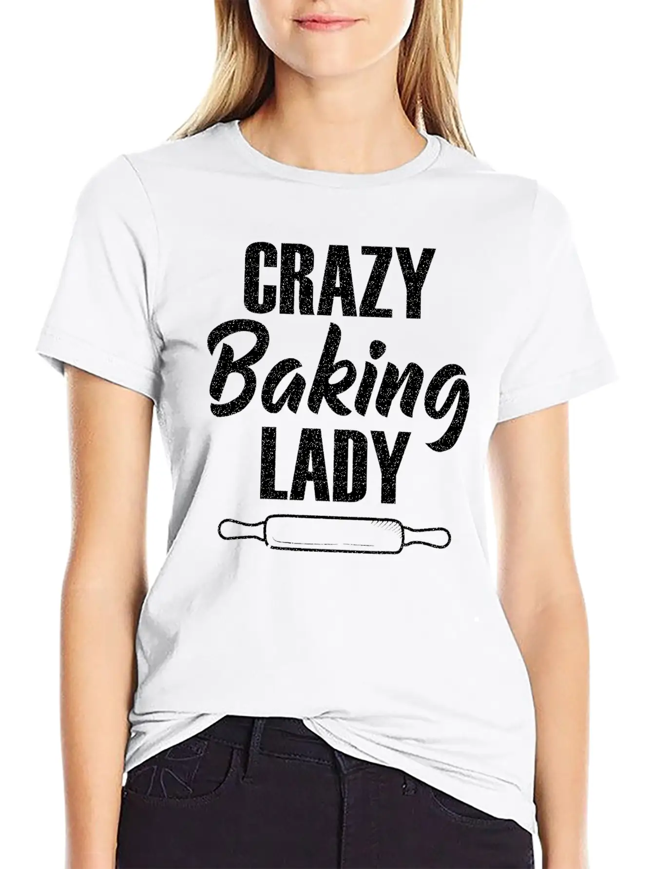 Crazy Baking Lady Baker Baking Lover Pastry Chef Unisex Casual T-Shirt – Clean Design For Daily Comfort