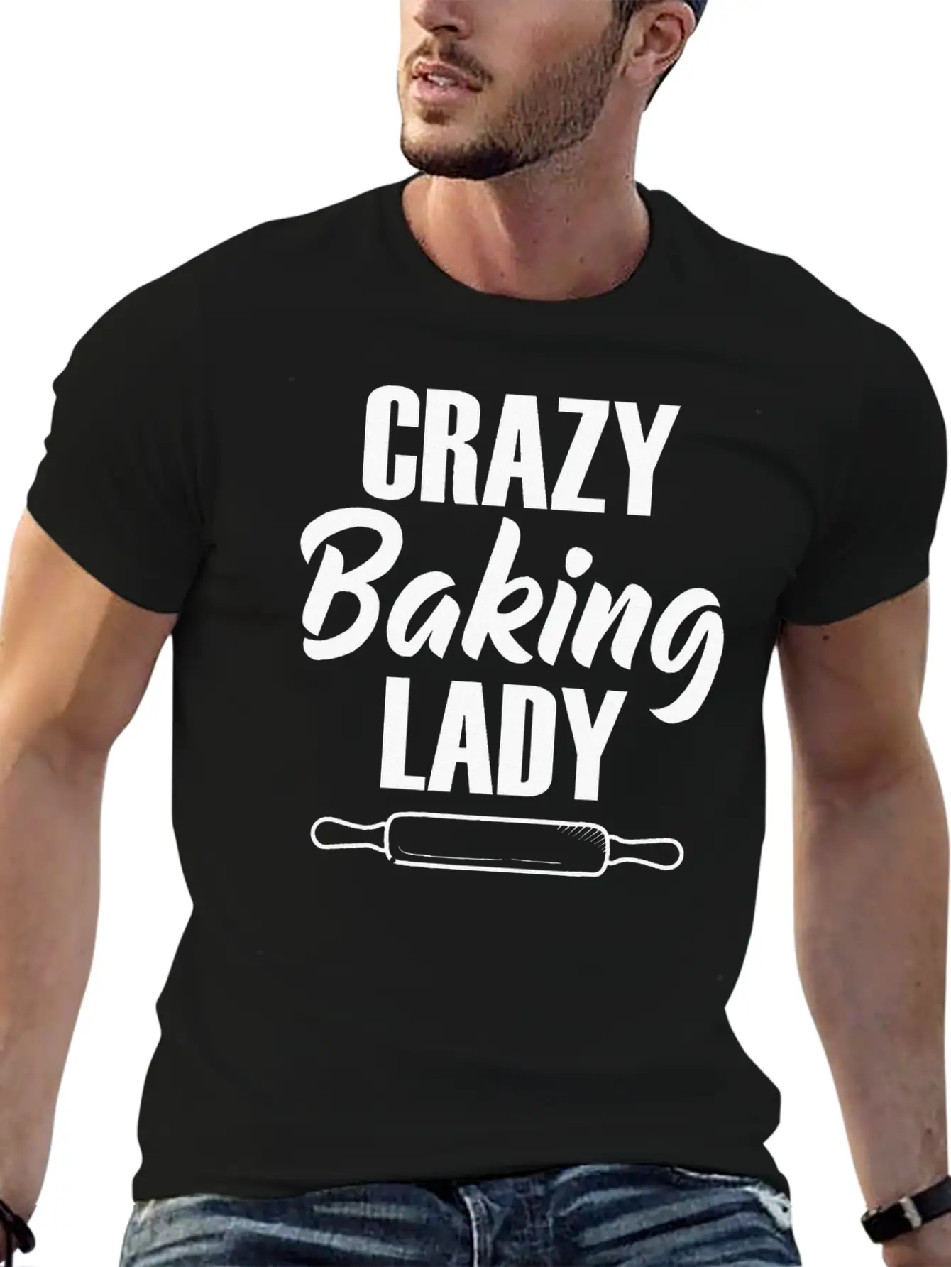Crazy Baking Lady Baker Baking Lover Pastry Chef Unisex Casual T-Shirt – Clean Design For Daily Comfort