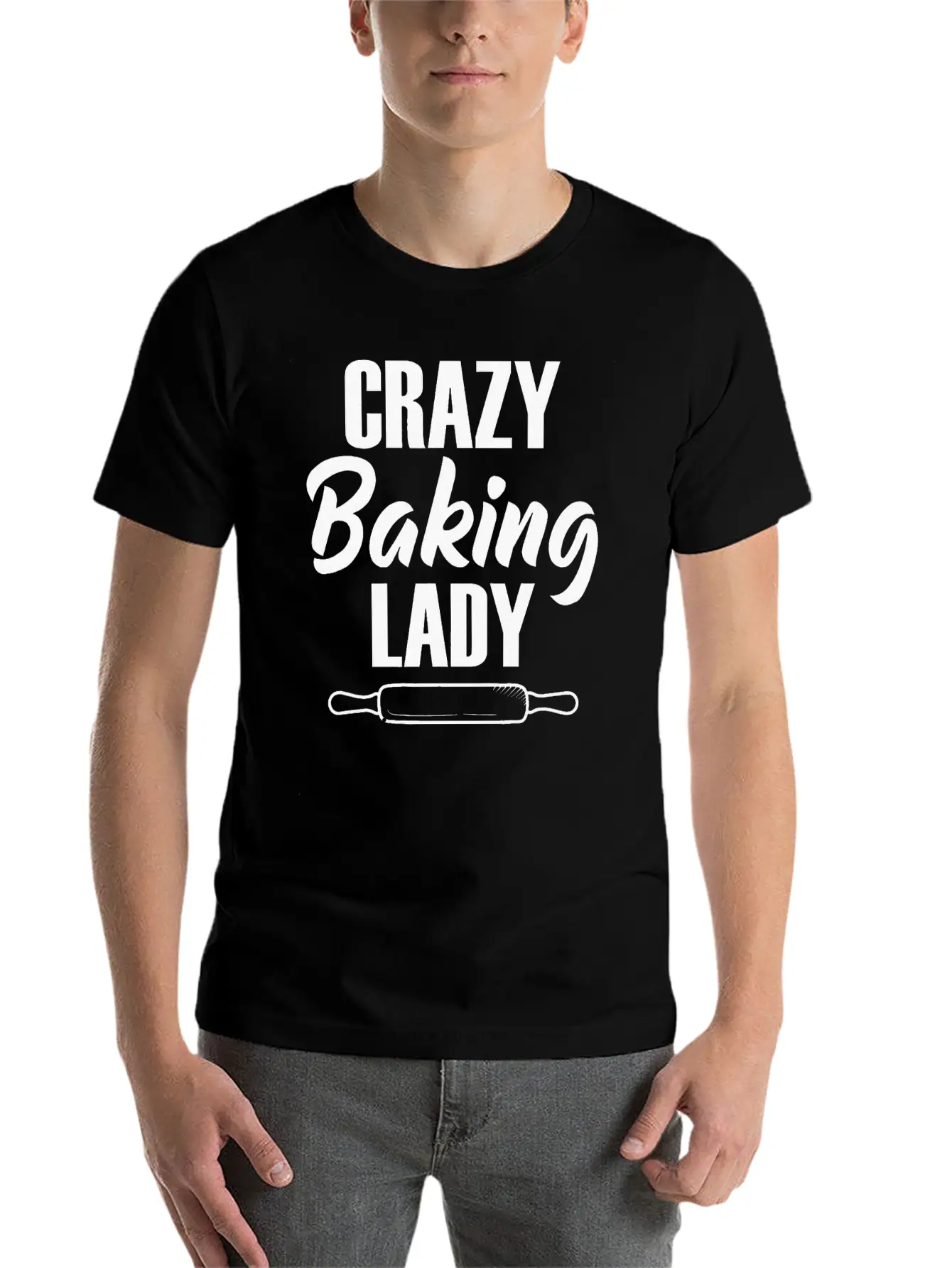Crazy Baking Lady Baker Baking Lover Pastry Chef Unisex Casual T-Shirt – Clean Design For Daily Comfort