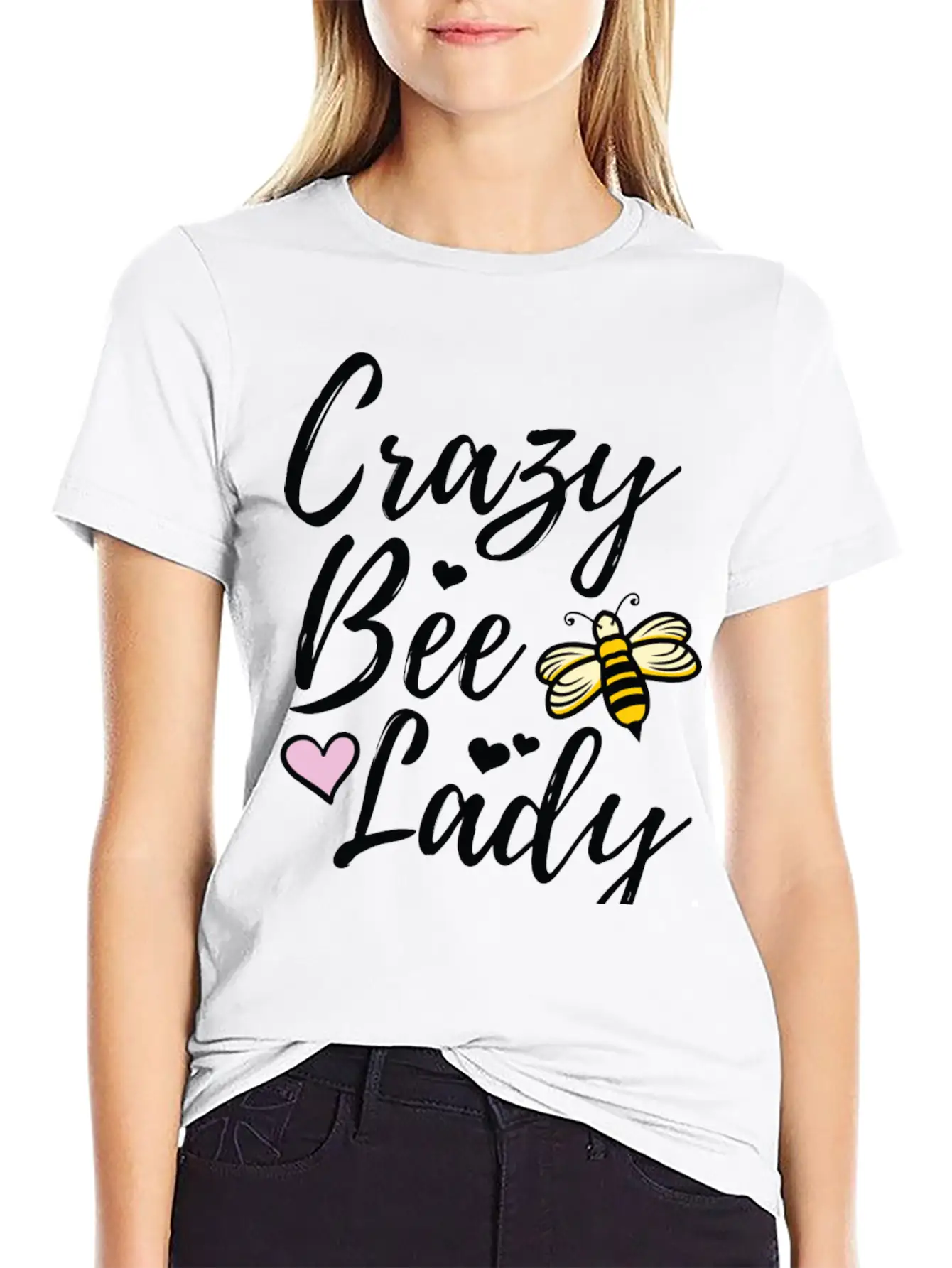 Crazy Bee Lady Unisex Short Sleeve Soft Cotton T-Shirt – Casual Everyday Wear