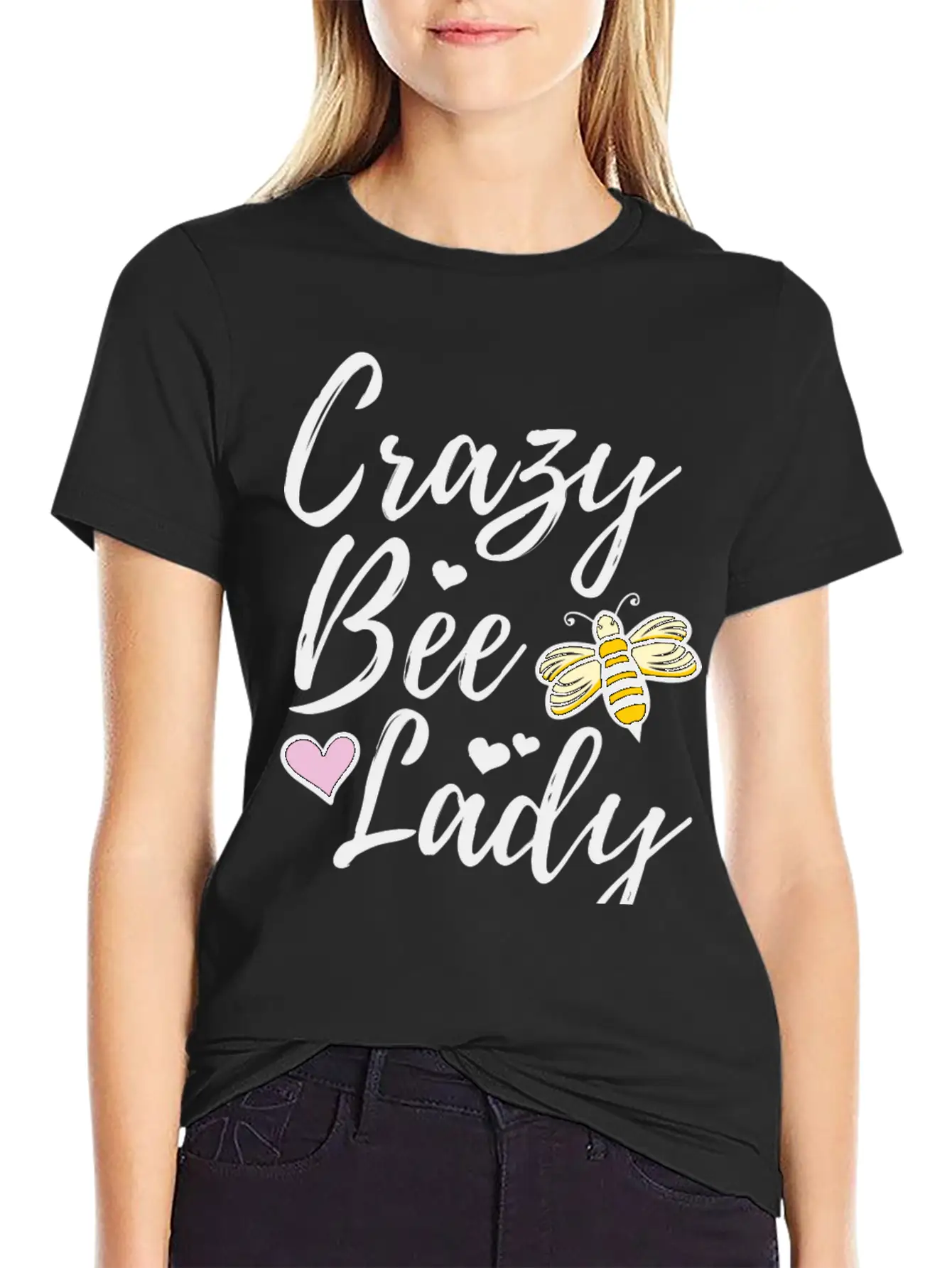 Crazy Bee Lady Unisex Short Sleeve Soft Cotton T-Shirt – Casual Everyday Wear