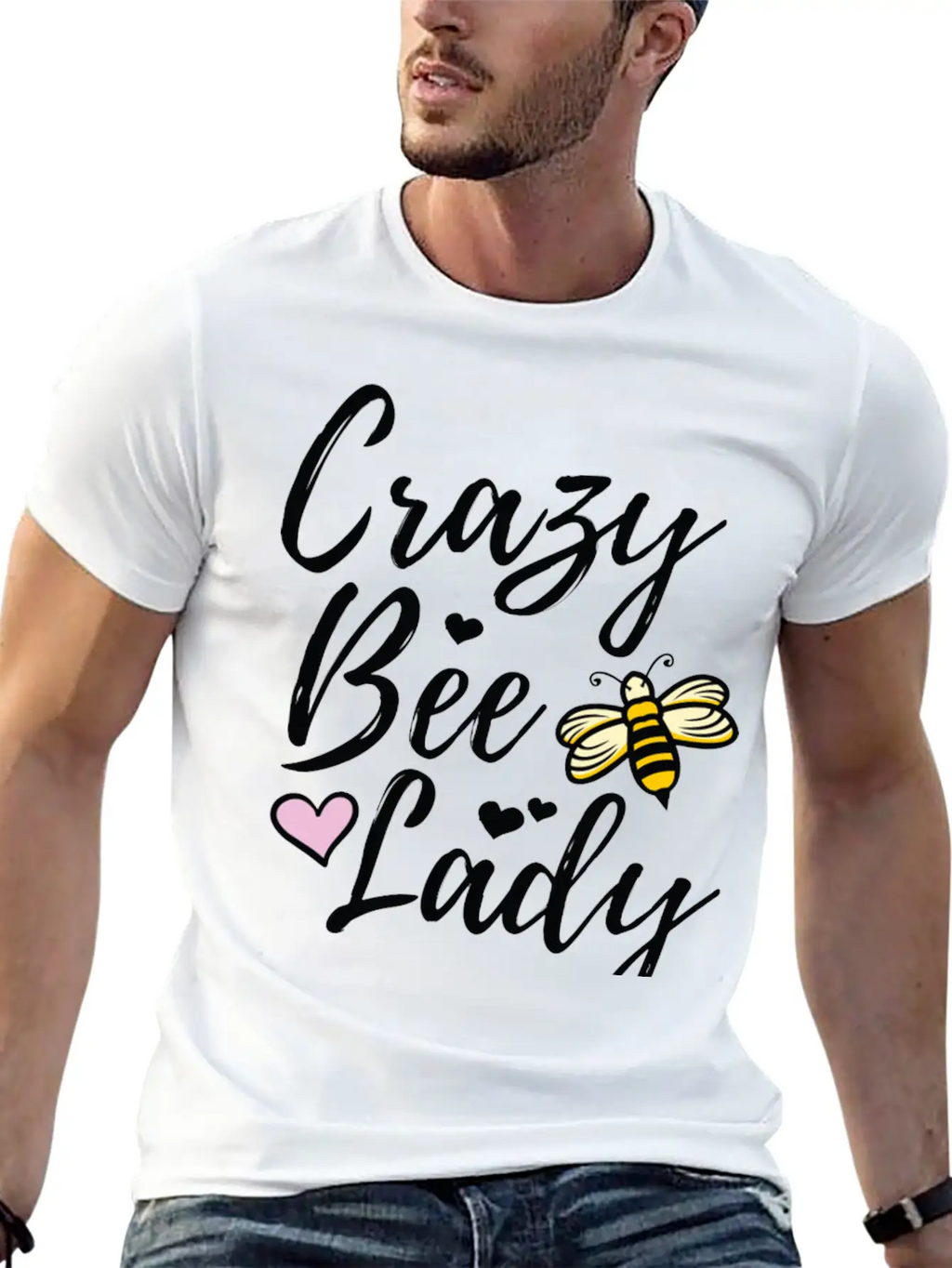 Crazy Bee Lady Unisex Short Sleeve Soft Cotton T-Shirt – Casual Everyday Wear