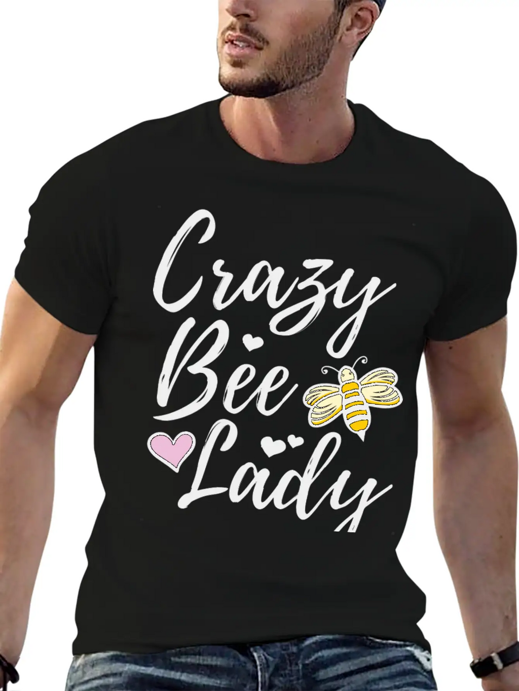 Crazy Bee Lady Unisex Short Sleeve Soft Cotton T-Shirt – Casual Everyday Wear