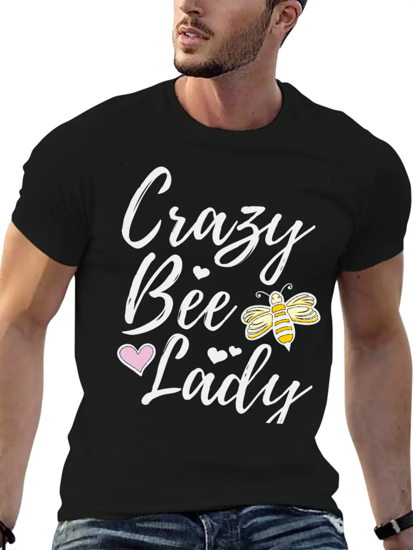 Crazy Bee Lady Unisex Short Sleeve Soft Cotton T-Shirt – Casual Everyday Wear