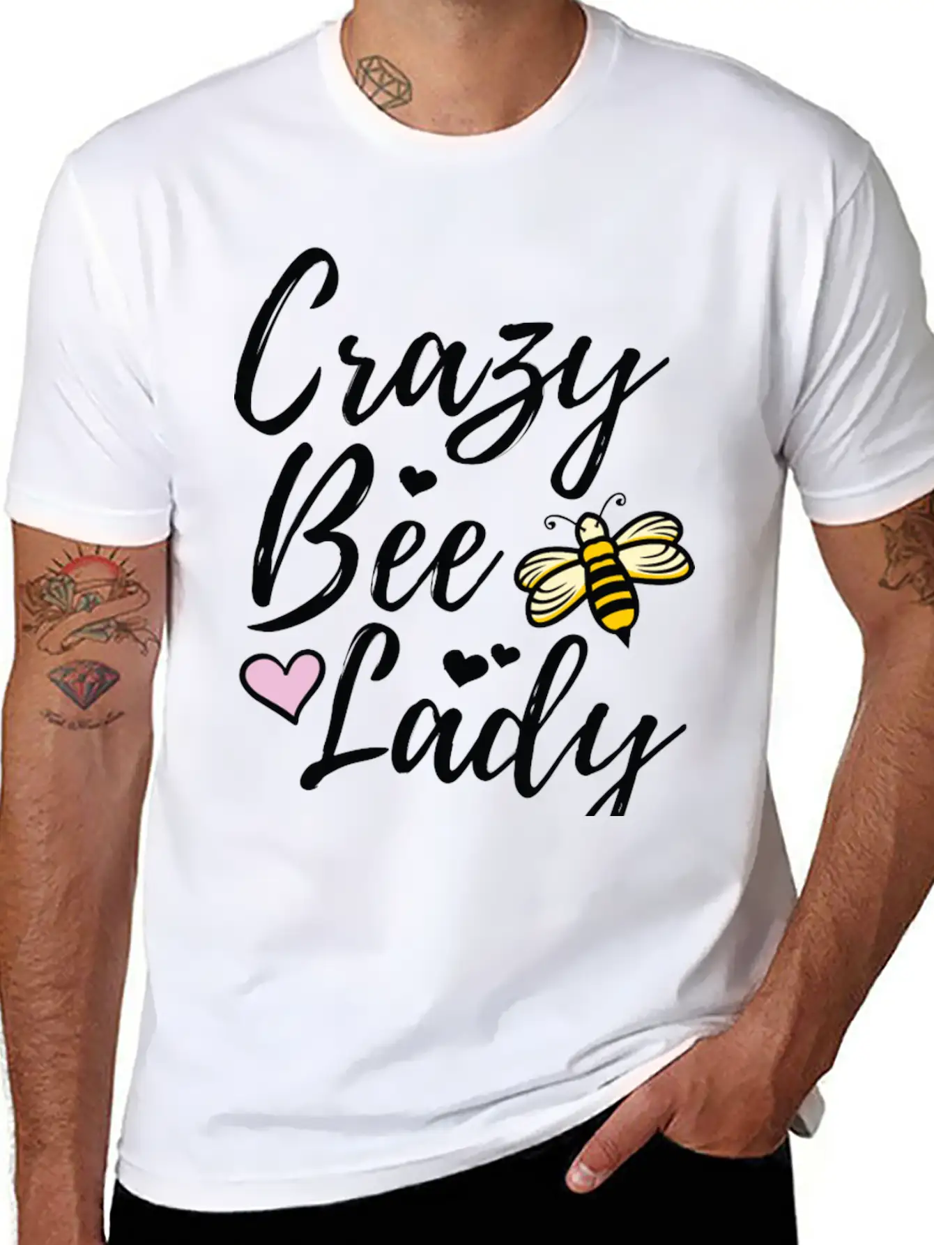 Crazy Bee Lady Unisex Short Sleeve Soft Cotton T-Shirt – Casual Everyday Wear