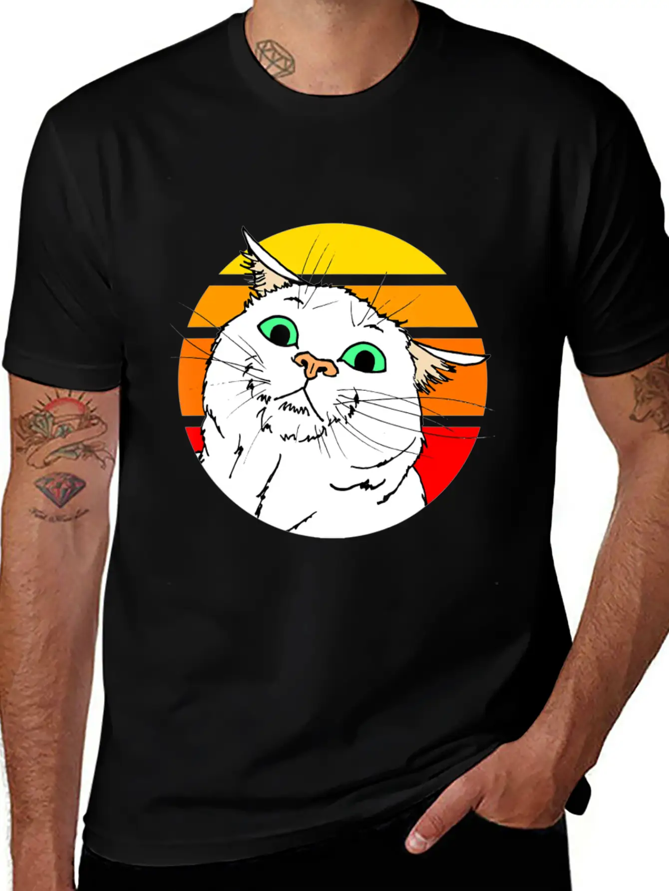 Crazy Cat Casual Graphic T-Shirt – Simple And Comfortable Daily Wear