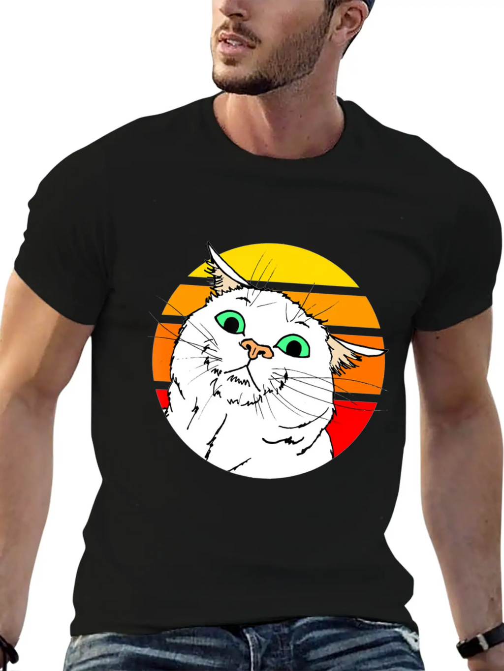 Crazy Cat Casual Graphic T-Shirt – Simple And Comfortable Daily Wear