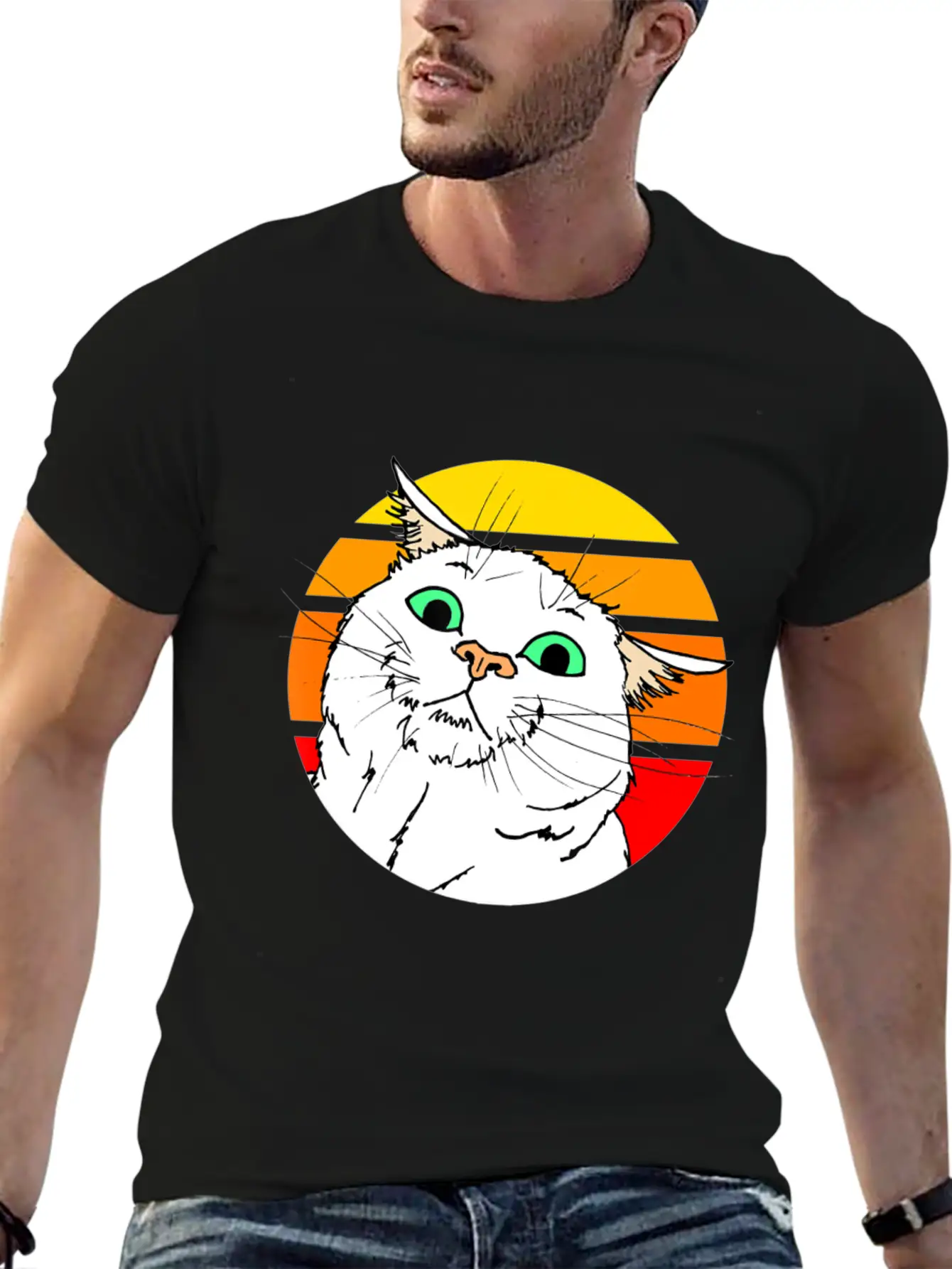 Crazy Cat Casual Graphic T-Shirt – Simple And Comfortable Daily Wear