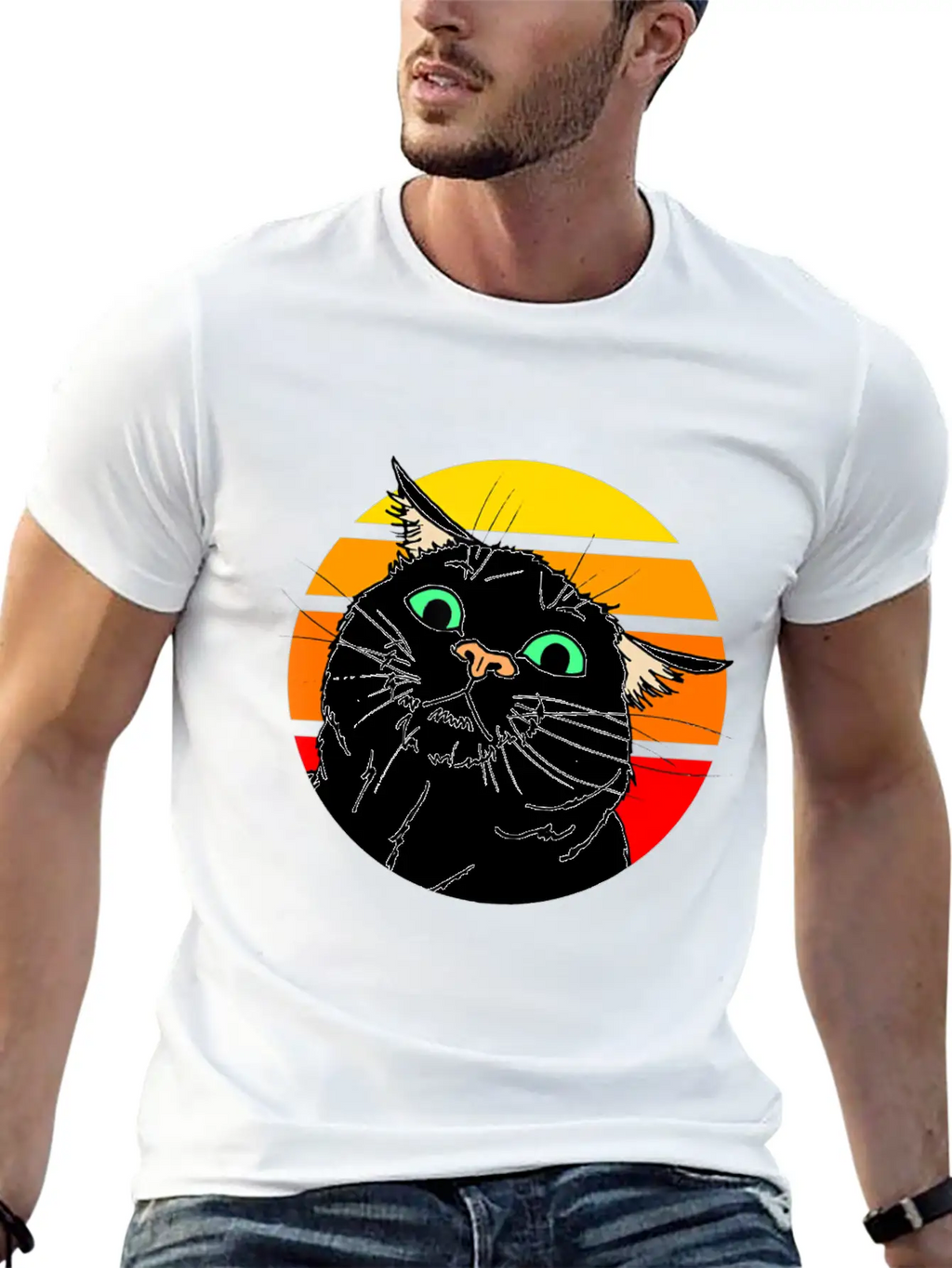 Crazy Cat Casual Graphic T-Shirt – Simple And Comfortable Daily Wear