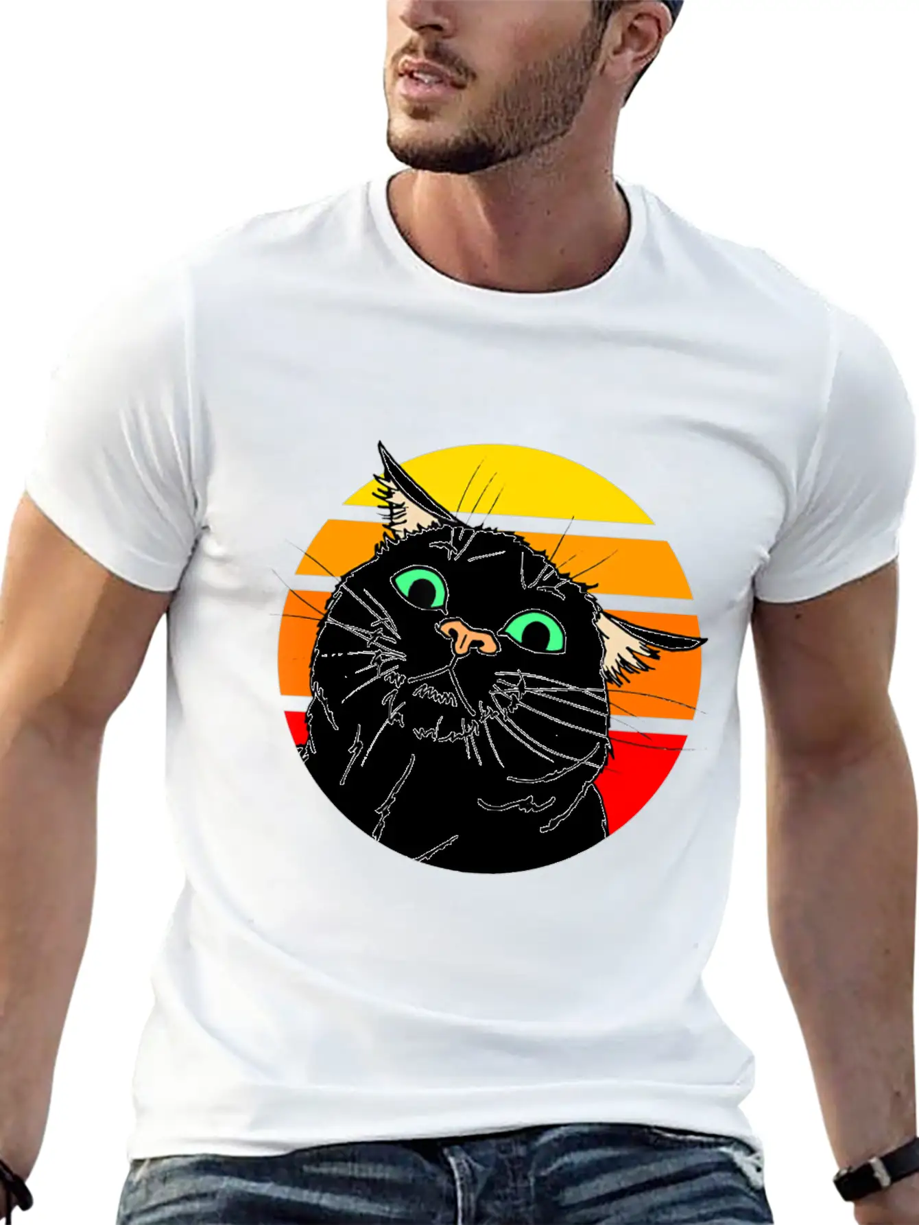Crazy Cat Casual Graphic T-Shirt – Simple And Comfortable Daily Wear