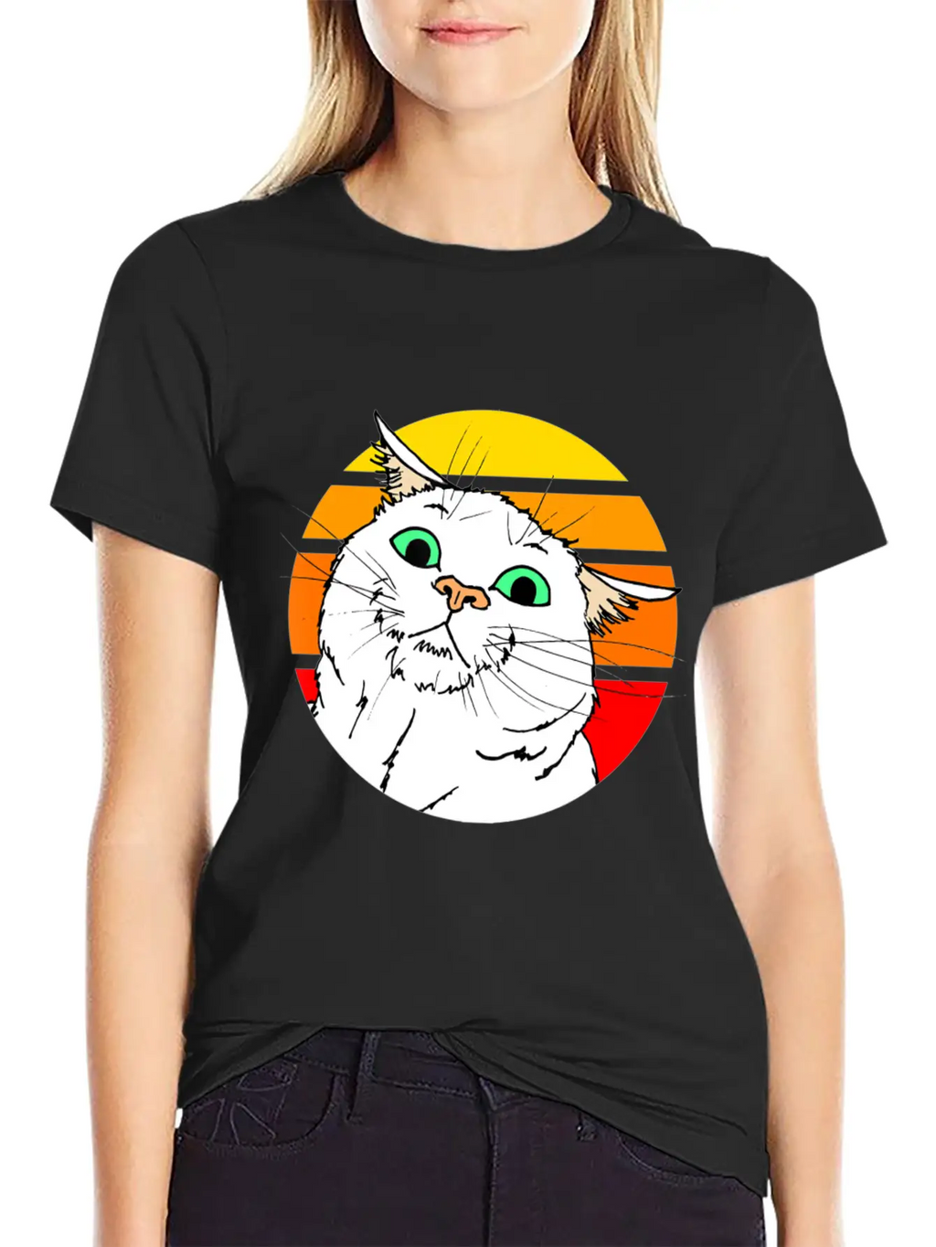 Crazy Cat Casual Graphic T-Shirt – Simple And Comfortable Daily Wear