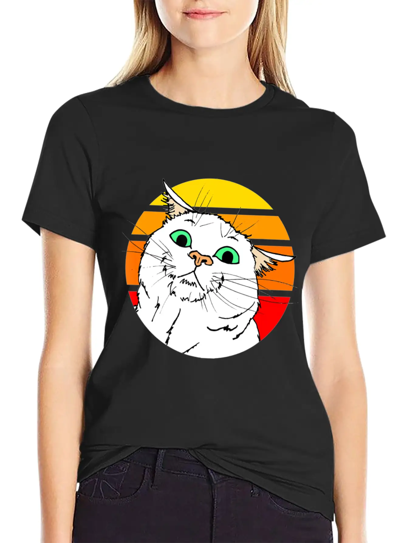 Crazy Cat Casual Graphic T-Shirt – Simple And Comfortable Daily Wear