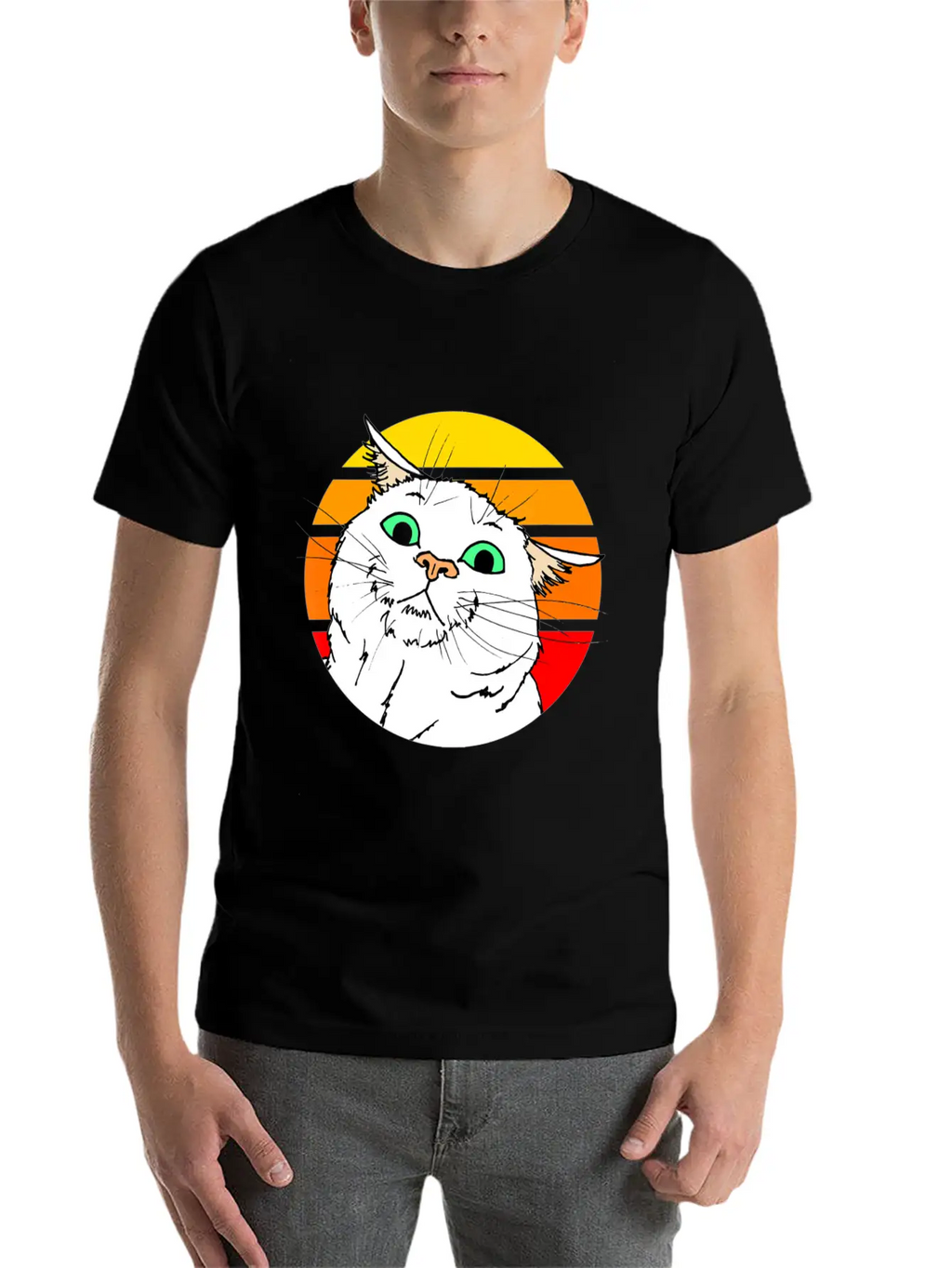 Crazy Cat Casual Graphic T-Shirt – Simple And Comfortable Daily Wear