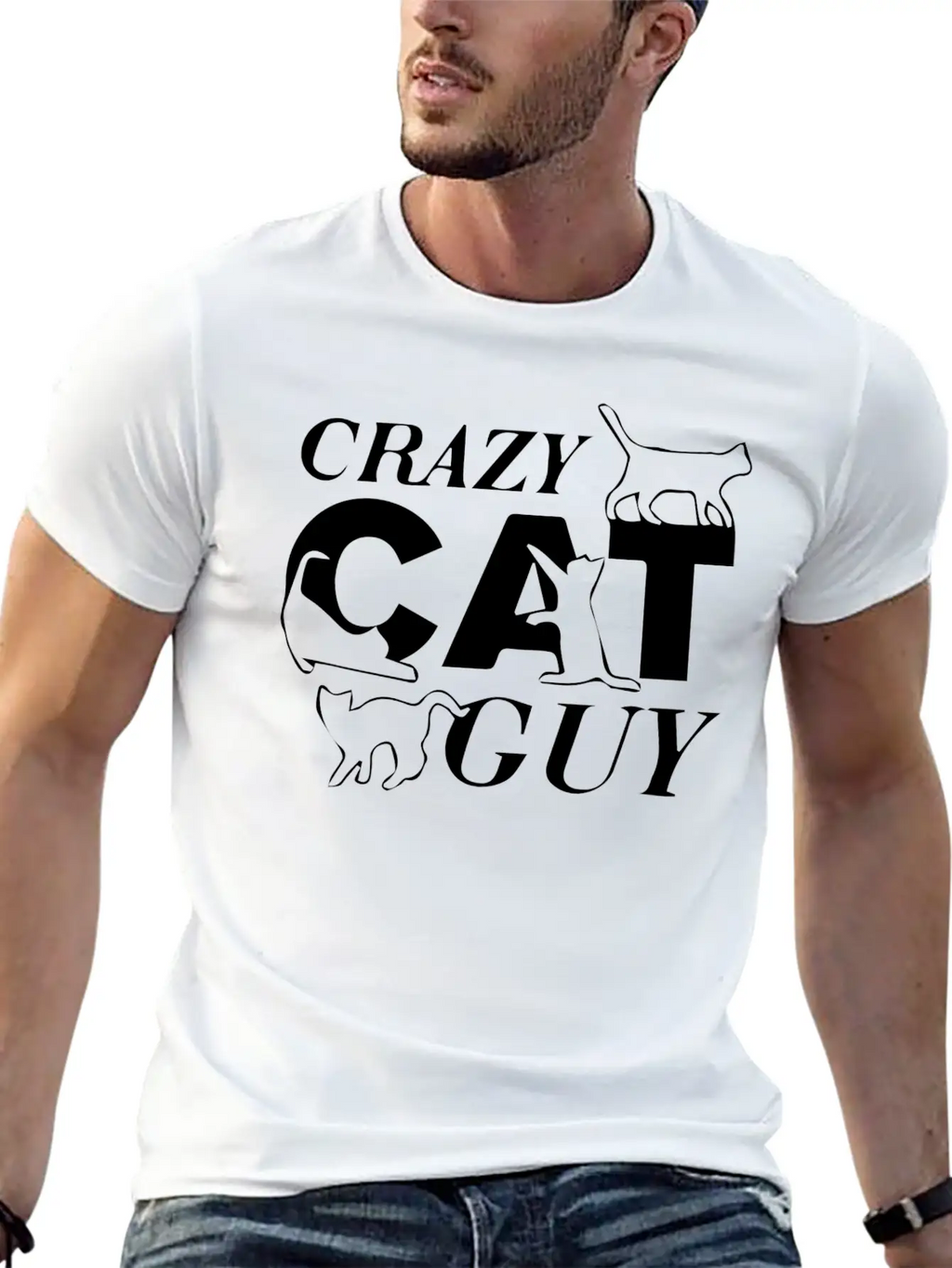 Crazy Cat Guy Unisex Casual T-Shirt – Clean Design For Daily Comfort