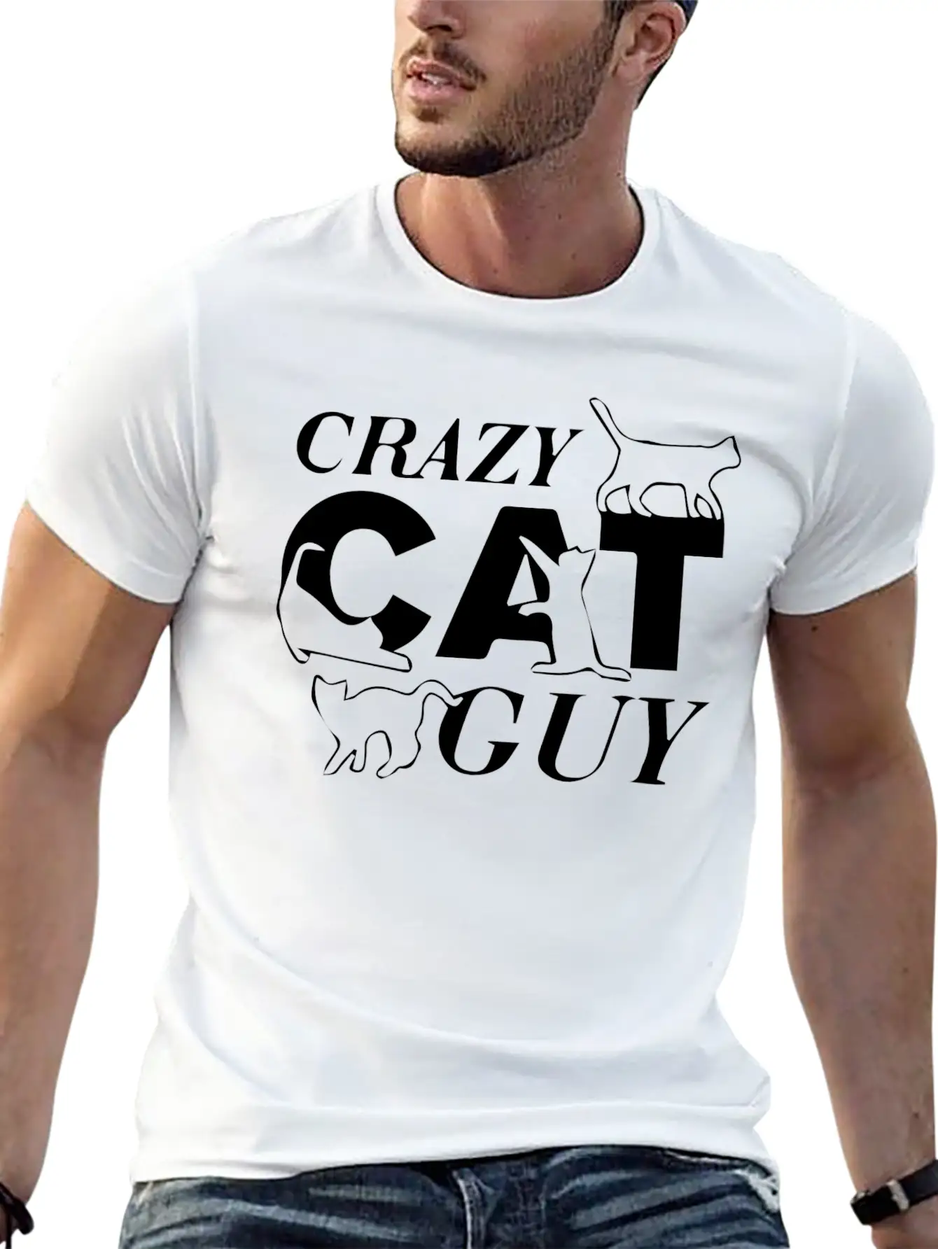 Crazy Cat Guy Unisex Casual T-Shirt – Clean Design For Daily Comfort