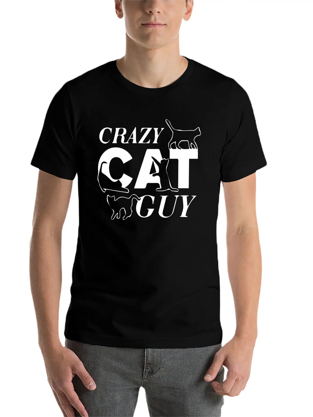 Crazy Cat Guy Unisex Casual T-Shirt – Clean Design For Daily Comfort