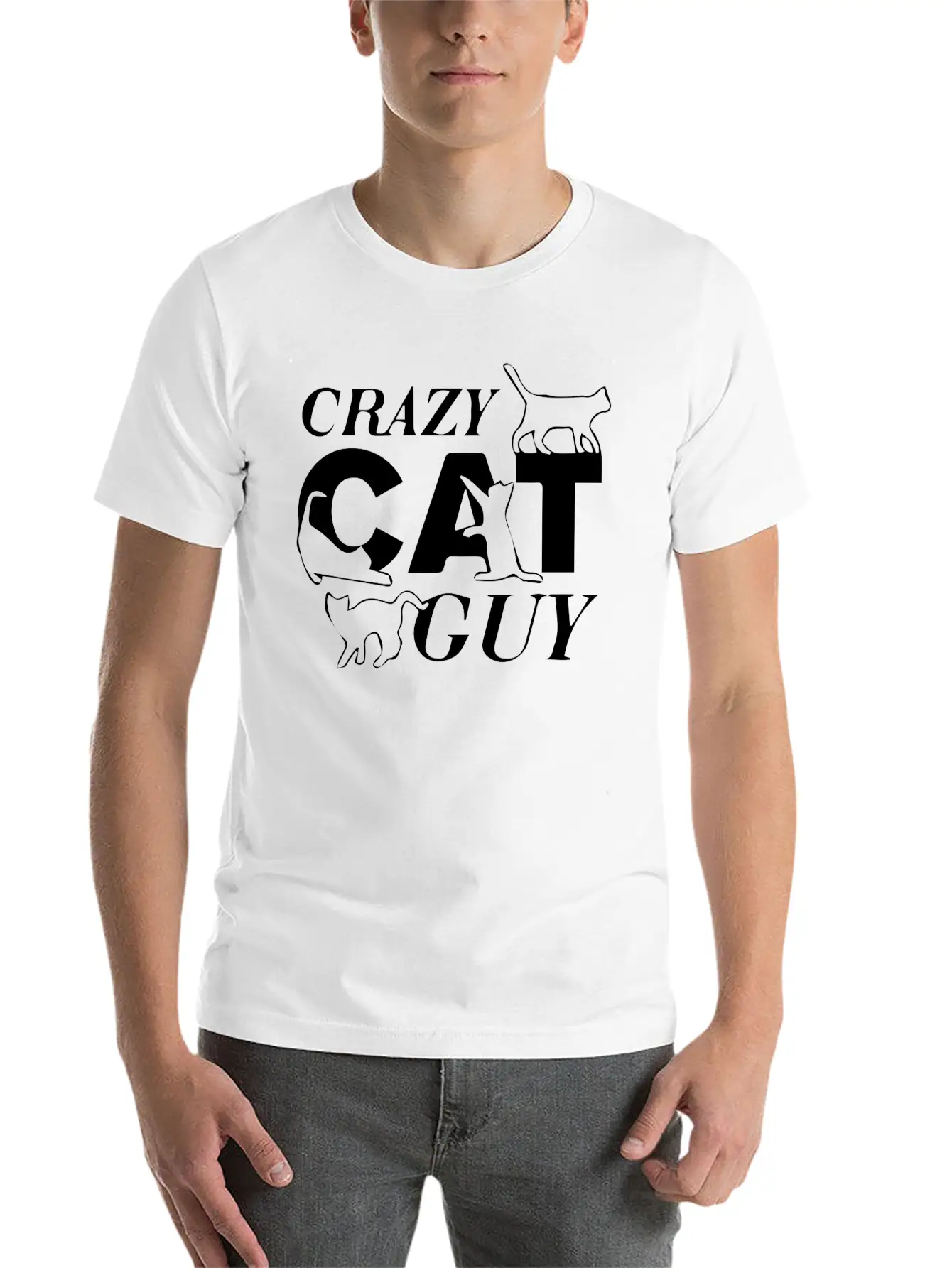 Crazy Cat Guy Unisex Casual T-Shirt – Clean Design For Daily Comfort
