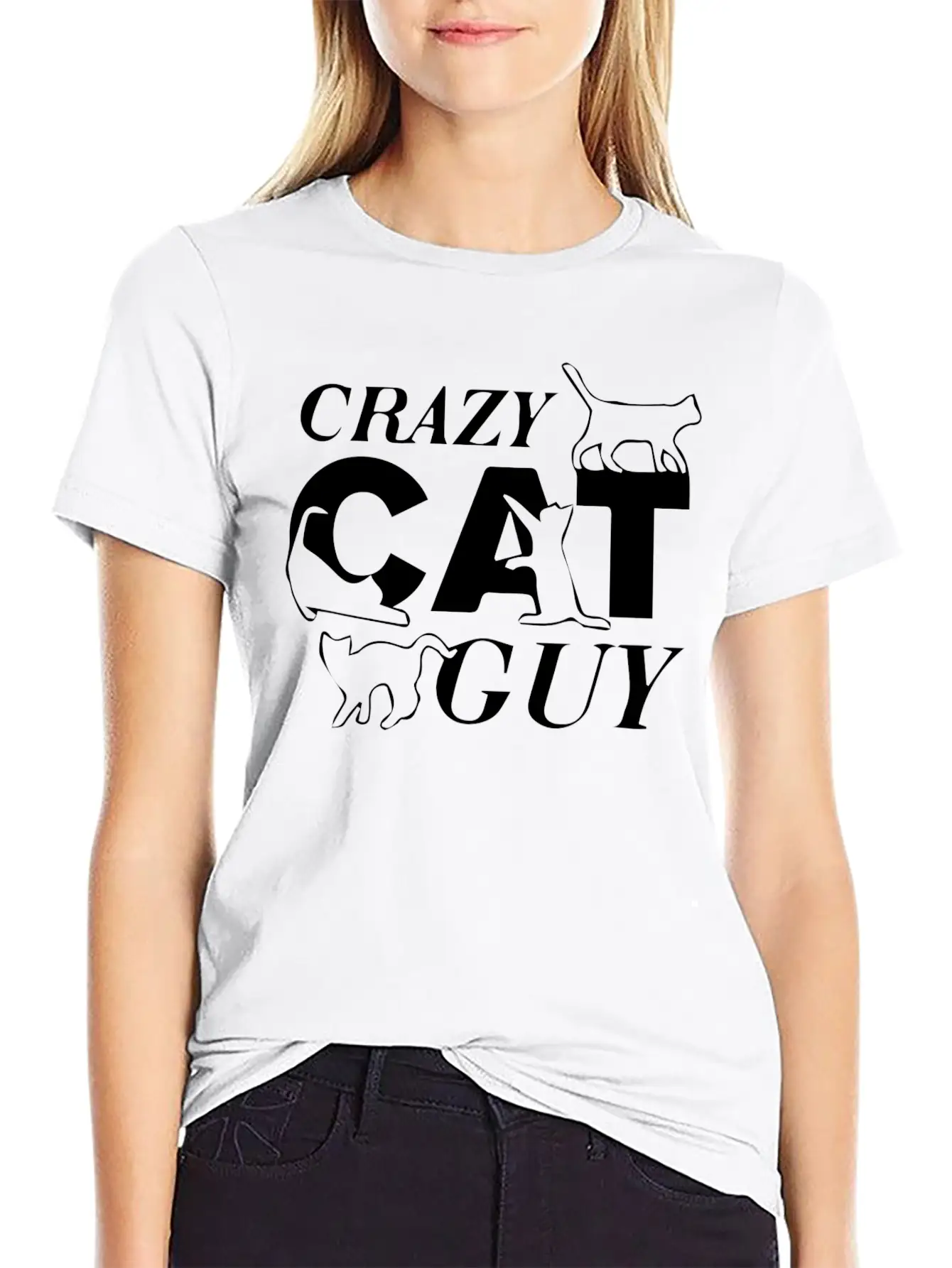 Crazy Cat Guy Unisex Casual T-Shirt – Clean Design For Daily Comfort