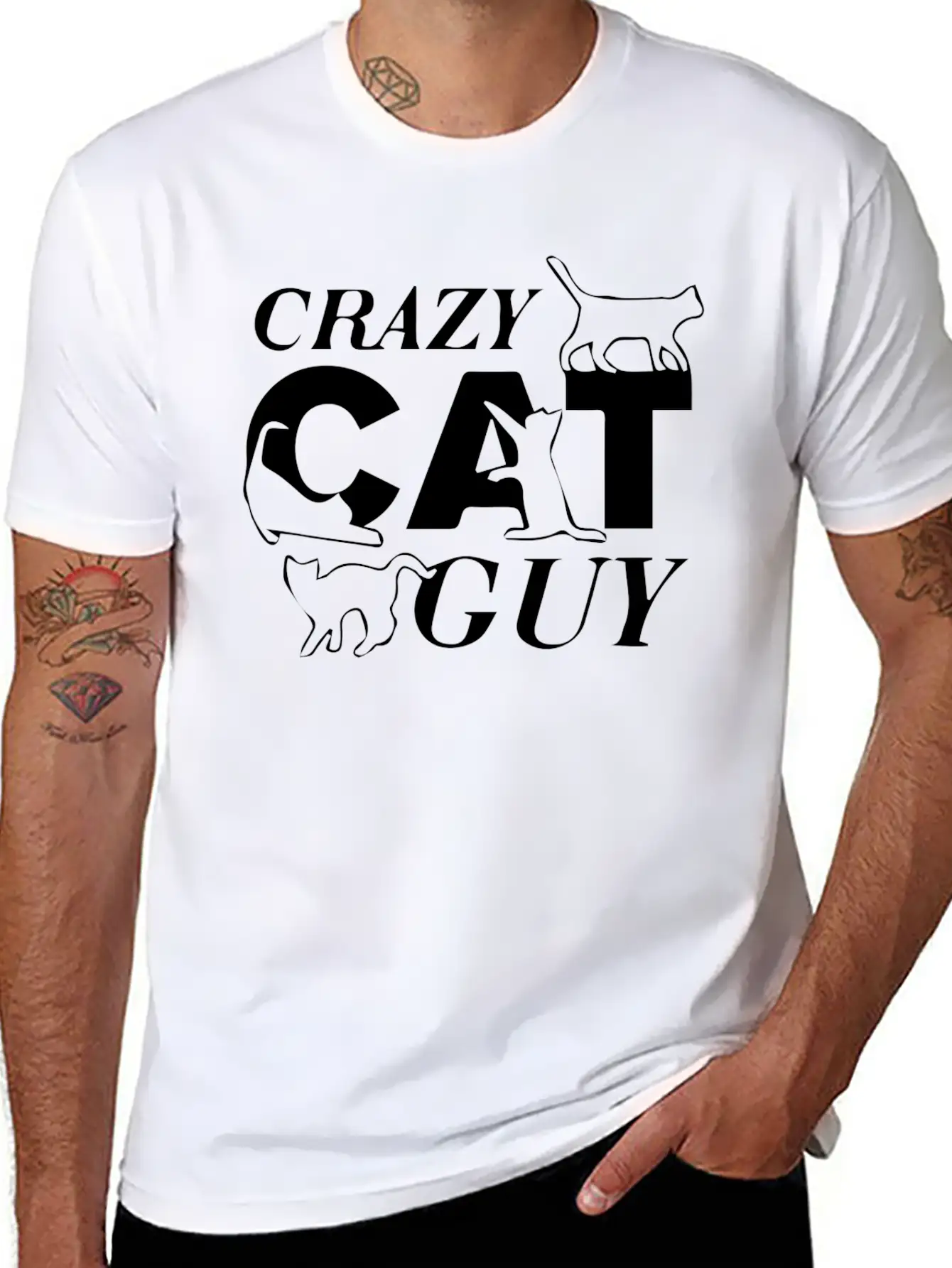 Crazy Cat Guy Unisex Casual T-Shirt – Clean Design For Daily Comfort