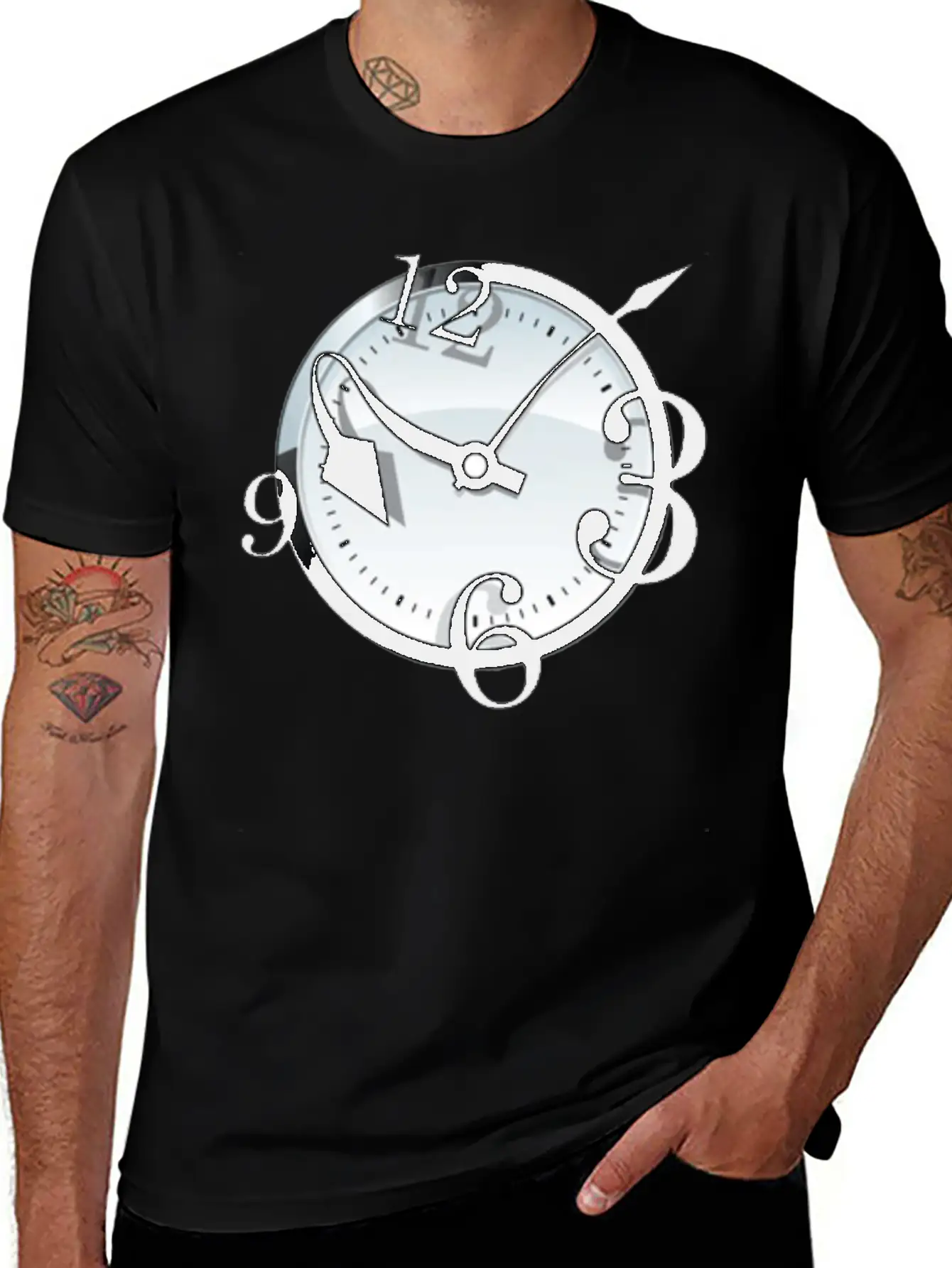 Crazy Clock Breathable Soft Cotton T-Shirt – Timeless Casual Look