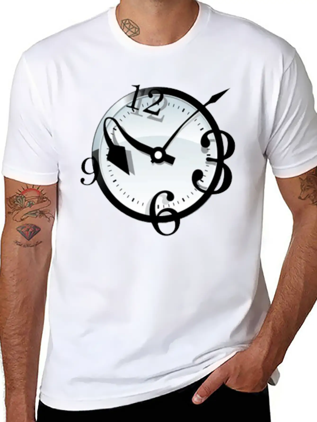 Crazy Clock Breathable Soft Cotton T-Shirt – Timeless Casual Look