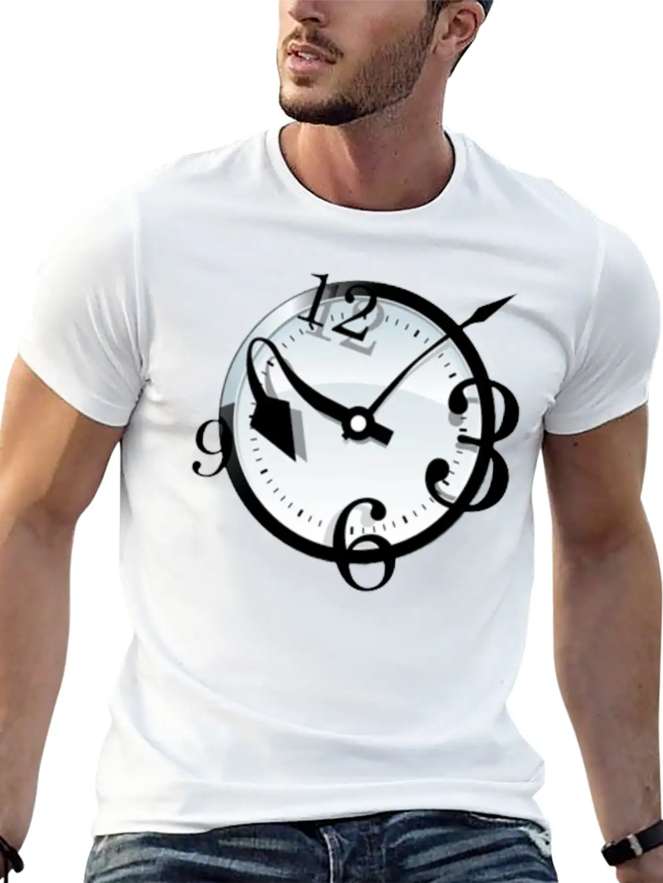 Crazy Clock Breathable Soft Cotton T-Shirt – Timeless Casual Look
