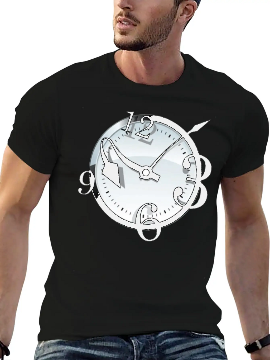 Crazy Clock Breathable Soft Cotton T-Shirt – Timeless Casual Look