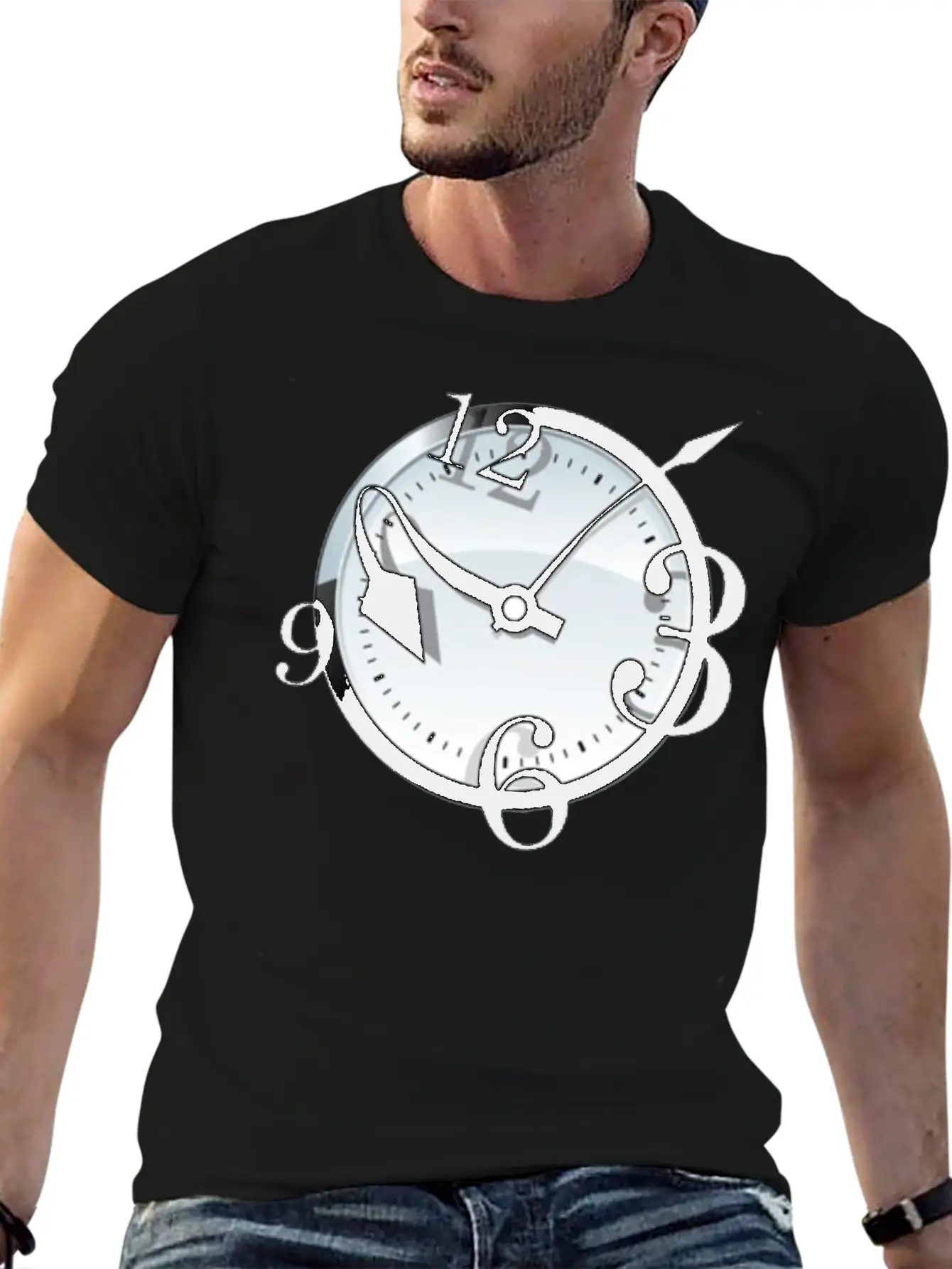 Crazy Clock Breathable Soft Cotton T-Shirt – Timeless Casual Look