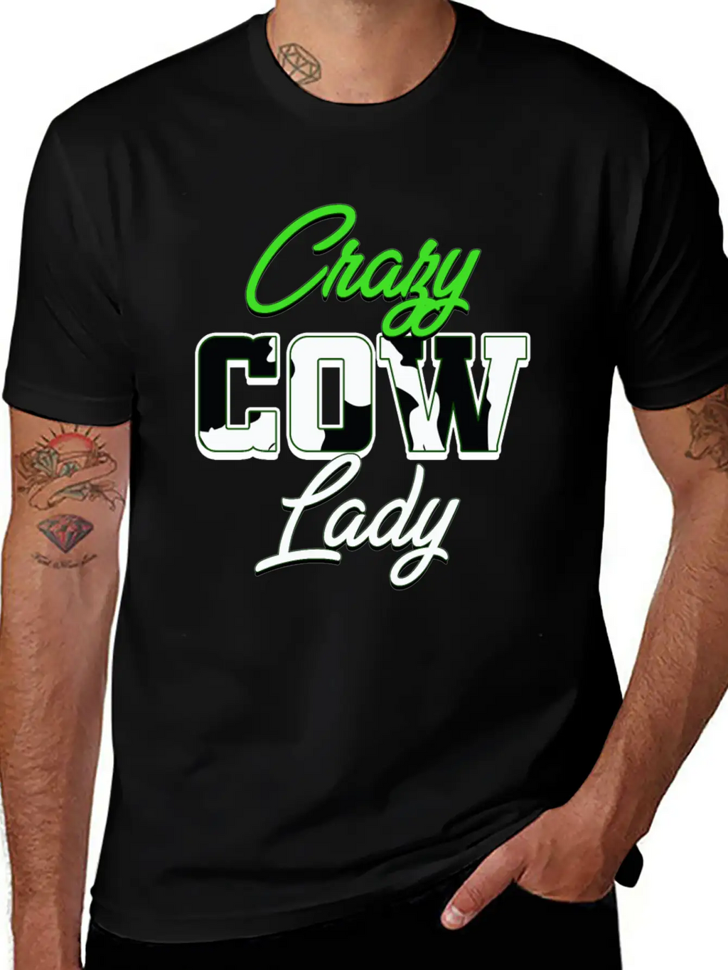 Crazy Cow Lady Unisex Casual T-Shirt – Clean Design For Daily Comfort