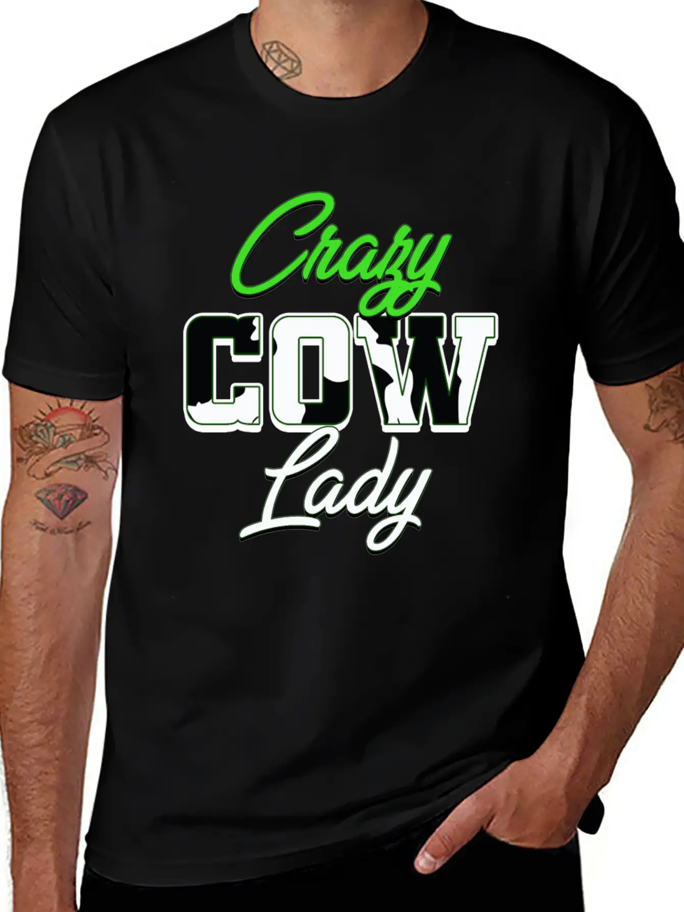 Crazy Cow Lady Unisex Casual T-Shirt – Clean Design For Daily Comfort