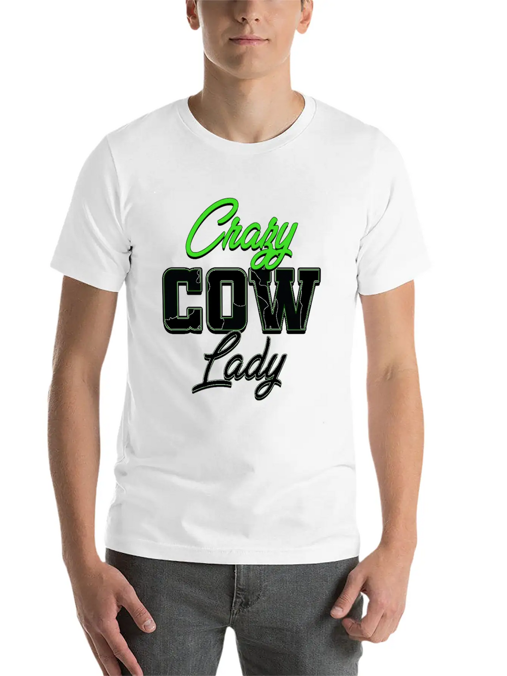 Crazy Cow Lady Unisex Casual T-Shirt – Clean Design For Daily Comfort