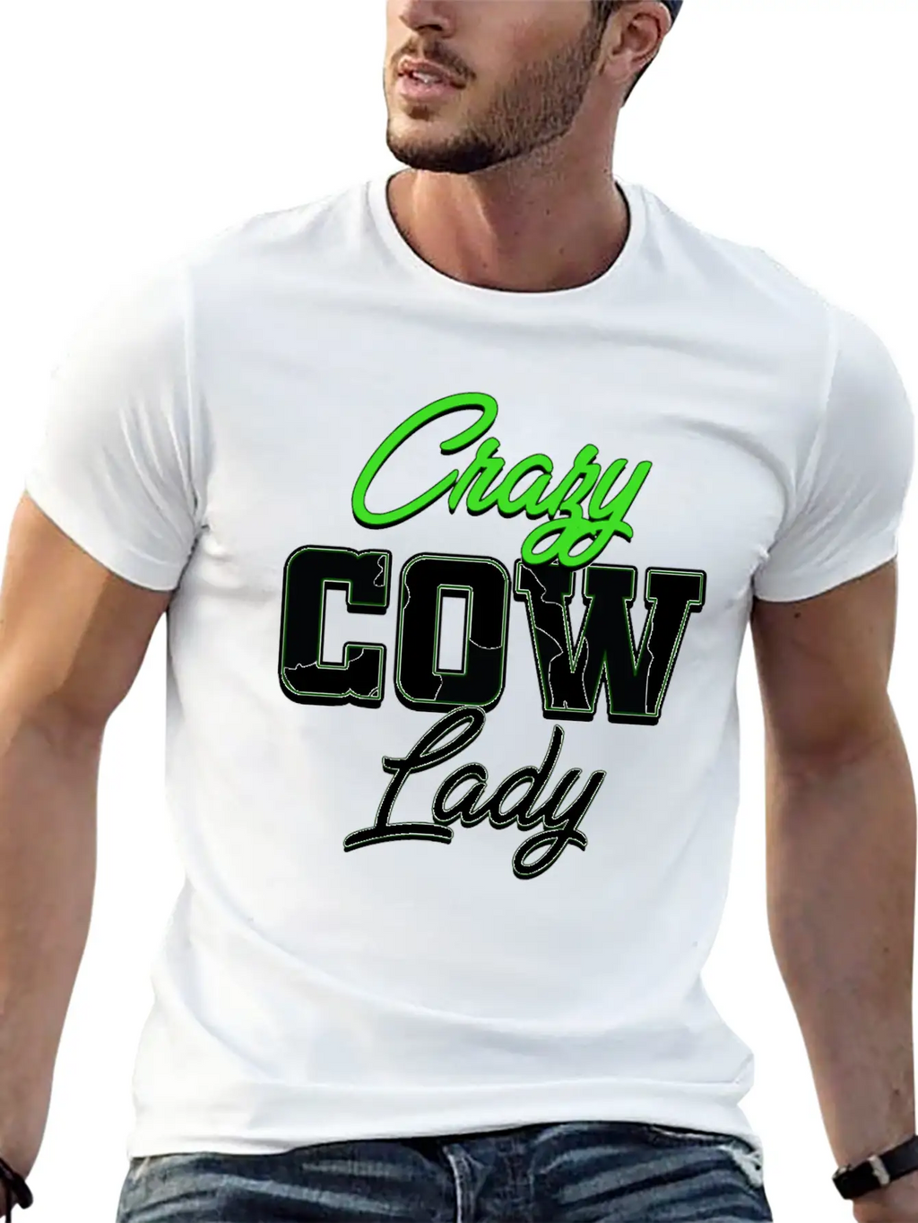 Crazy Cow Lady Unisex Casual T-Shirt – Clean Design For Daily Comfort