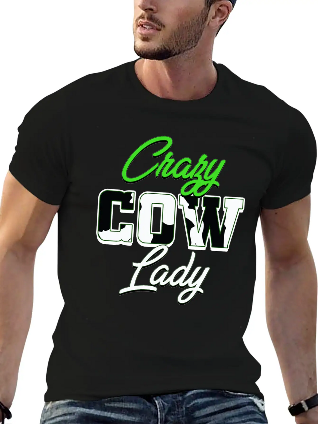 Crazy Cow Lady Unisex Casual T-Shirt – Clean Design For Daily Comfort