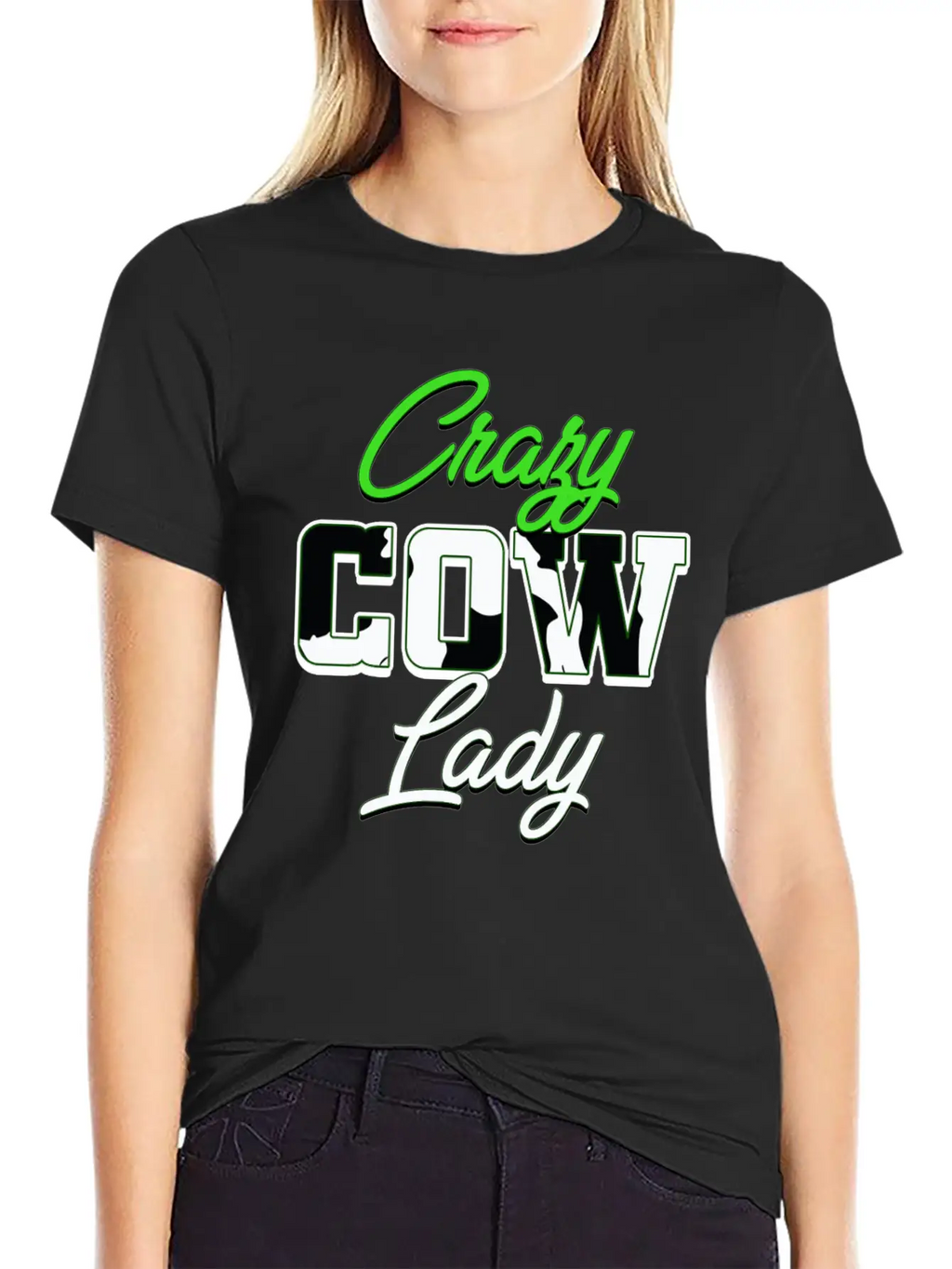 Crazy Cow Lady Unisex Casual T-Shirt – Clean Design For Daily Comfort