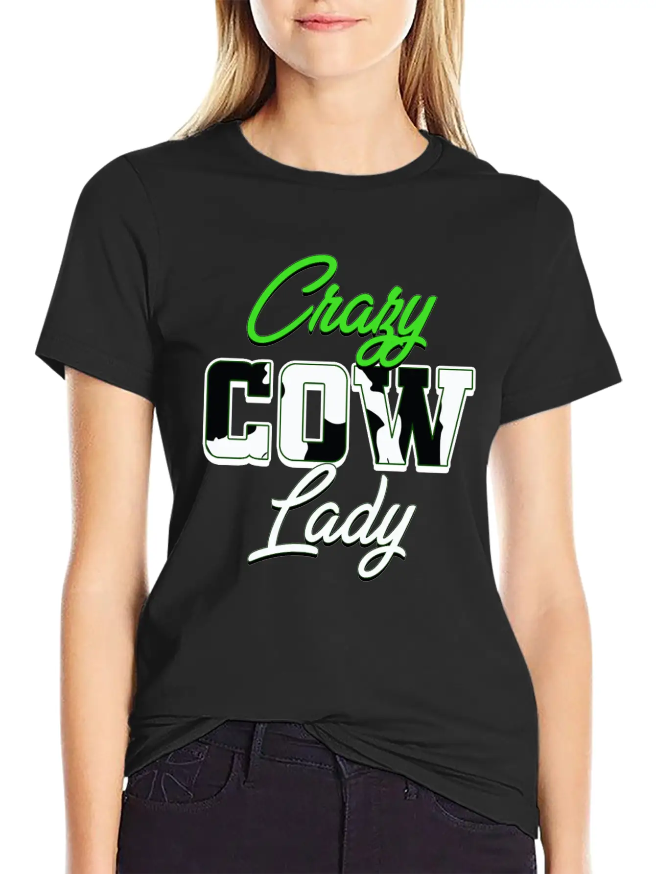 Crazy Cow Lady Unisex Casual T-Shirt – Clean Design For Daily Comfort