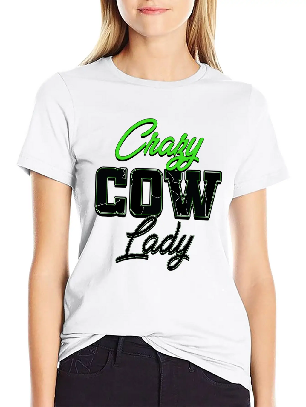 Crazy Cow Lady Unisex Casual T-Shirt – Clean Design For Daily Comfort