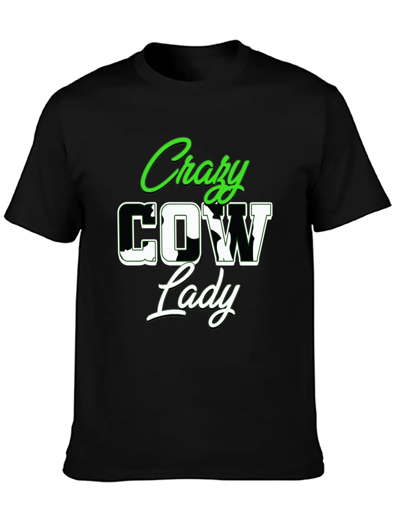 Crazy Cow Lady Unisex Casual T-Shirt – Clean Design For Daily Comfort