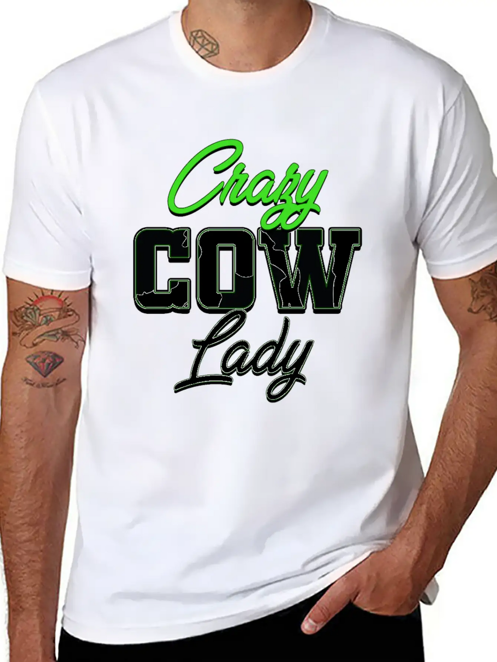 Crazy Cow Lady Unisex Casual T-Shirt – Clean Design For Daily Comfort