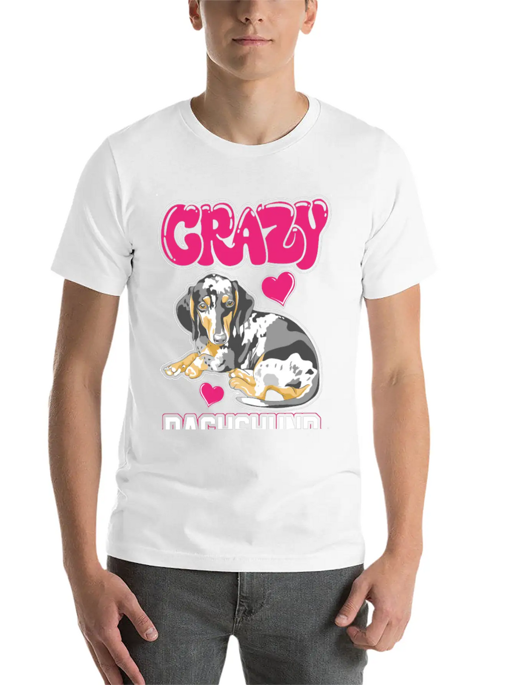 Crazy Dachshund Lady Unisex Casual T-Shirt – Clean Design For Daily Comfort
