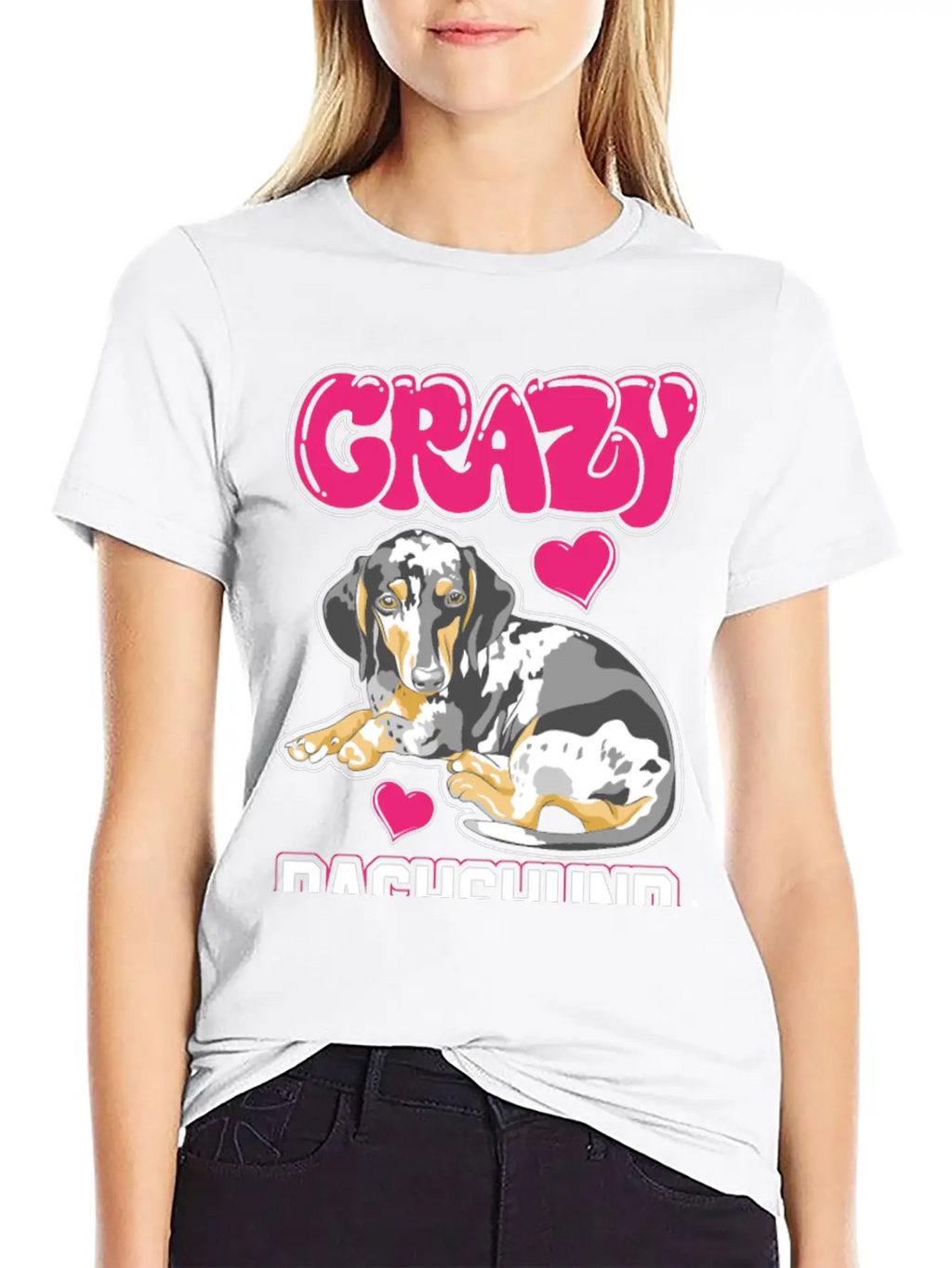 Crazy Dachshund Lady Unisex Casual T-Shirt – Clean Design For Daily Comfort