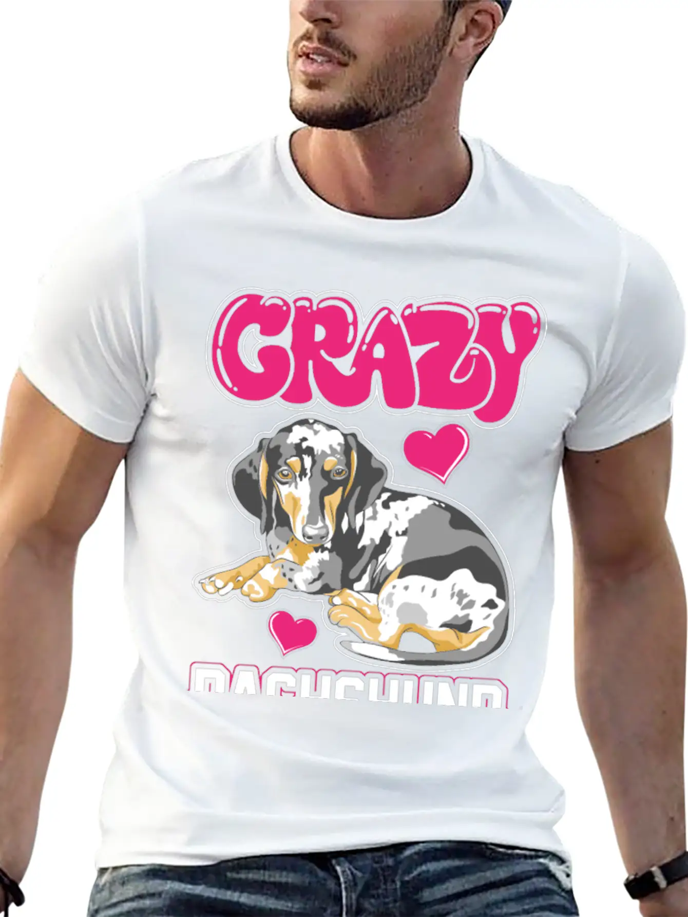 Crazy Dachshund Lady Unisex Casual T-Shirt – Clean Design For Daily Comfort