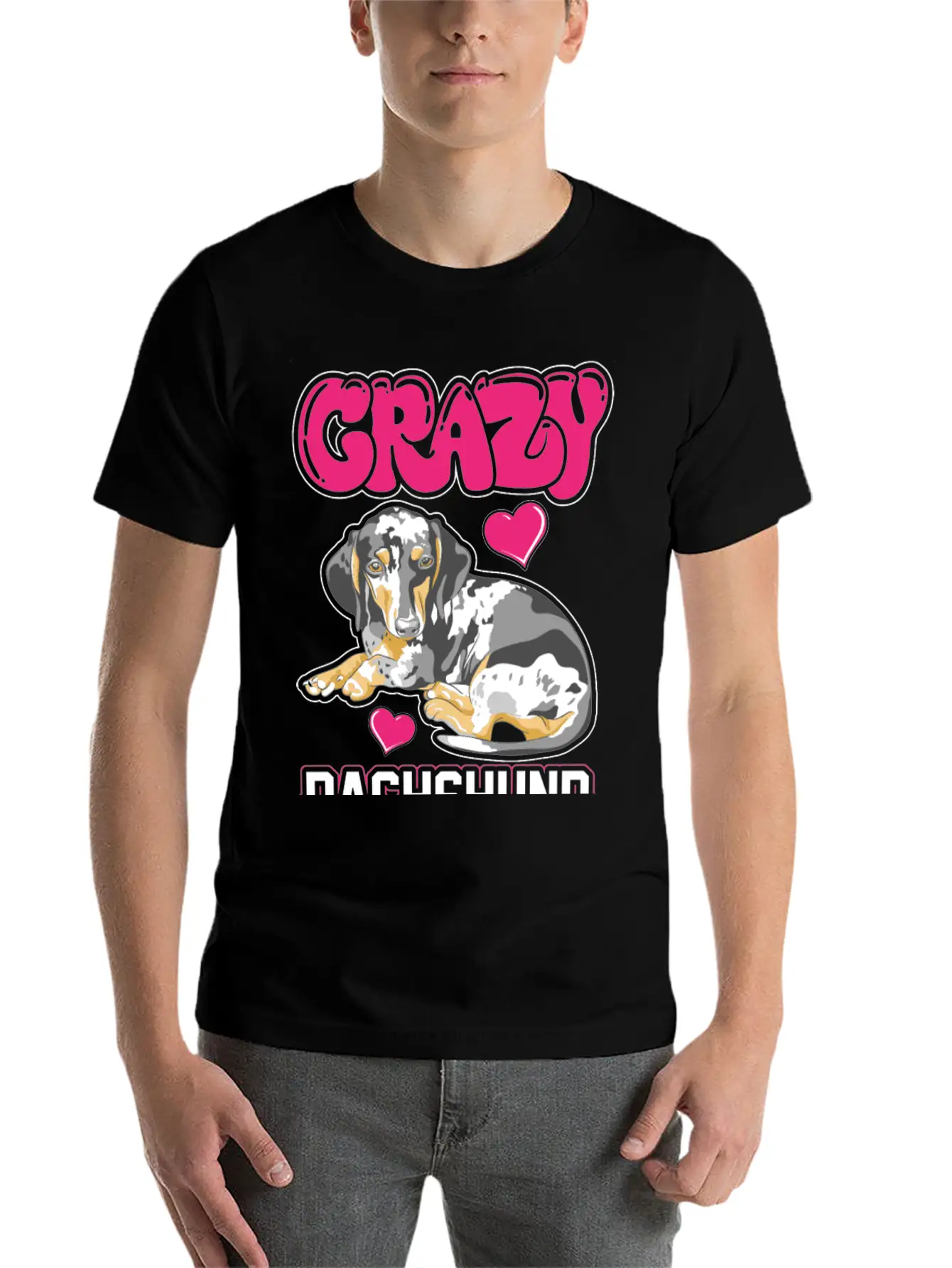 Crazy Dachshund Lady Unisex Casual T-Shirt – Clean Design For Daily Comfort