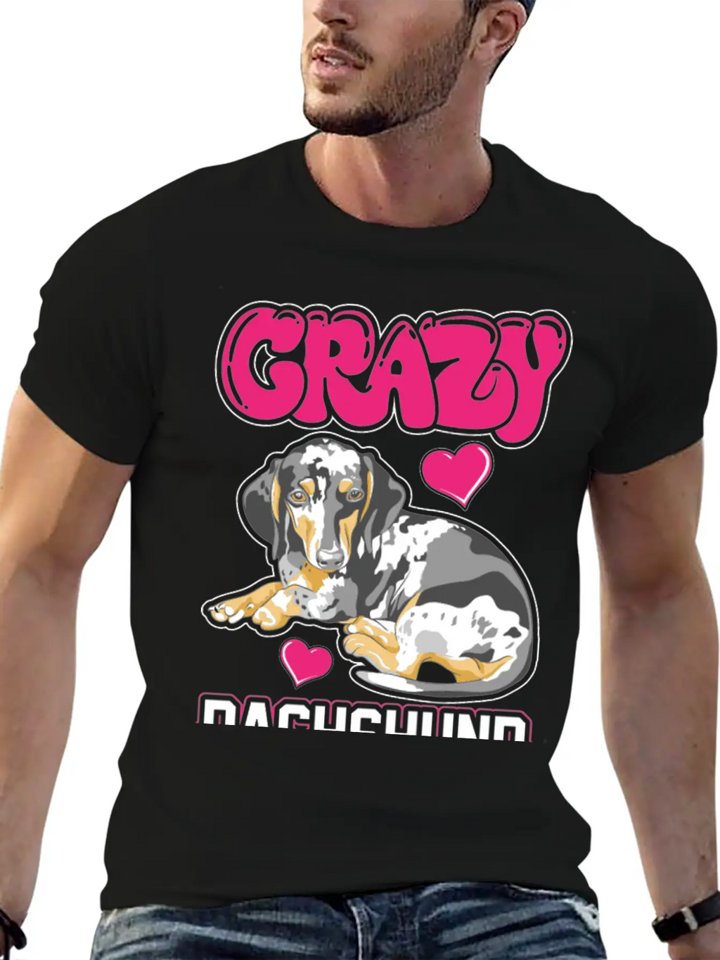 Crazy Dachshund Lady Unisex Casual T-Shirt – Clean Design For Daily Comfort