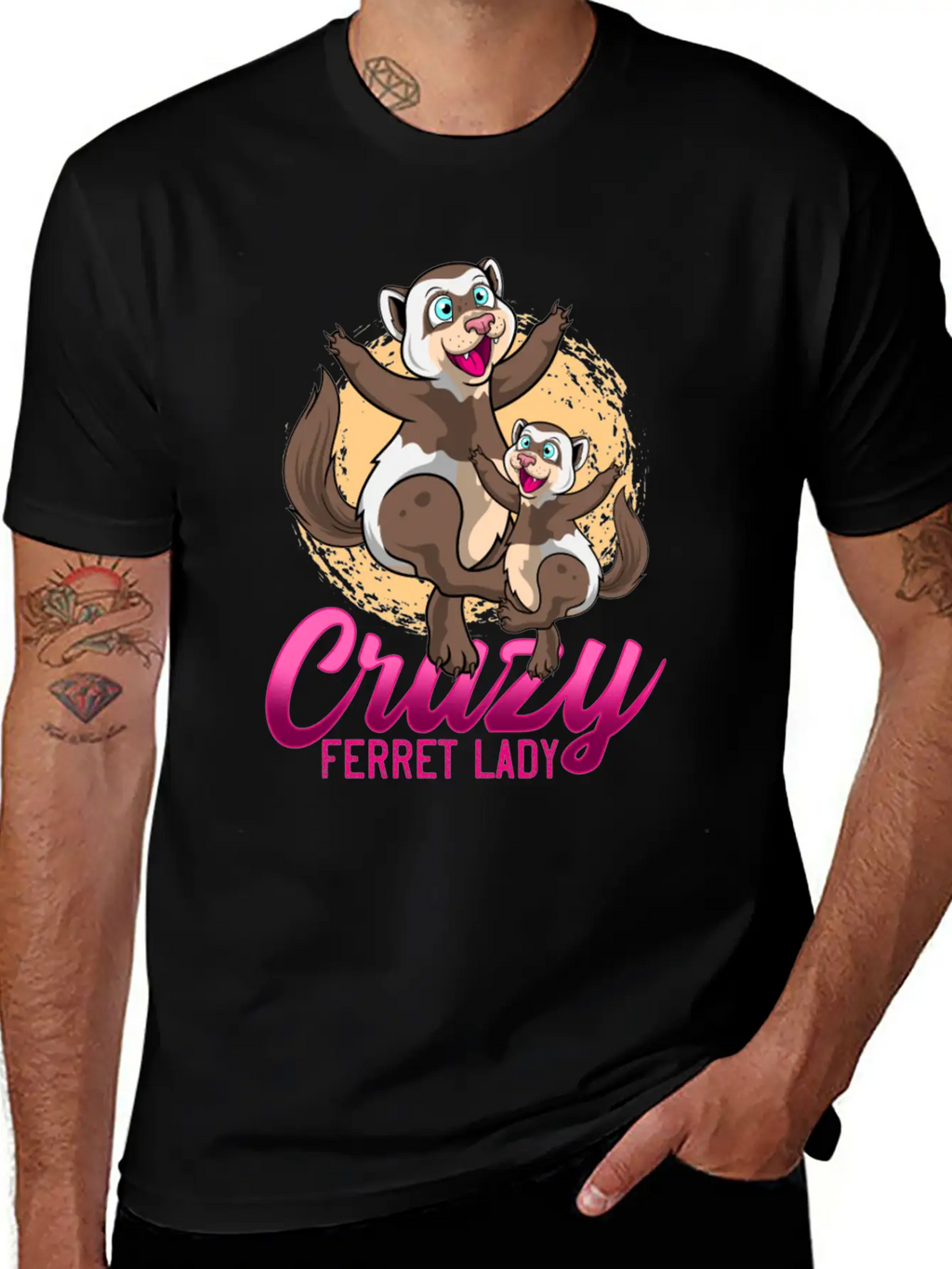 Crazy Ferret Lady Unisex Casual T-Shirt – Clean Design For Daily Comfort