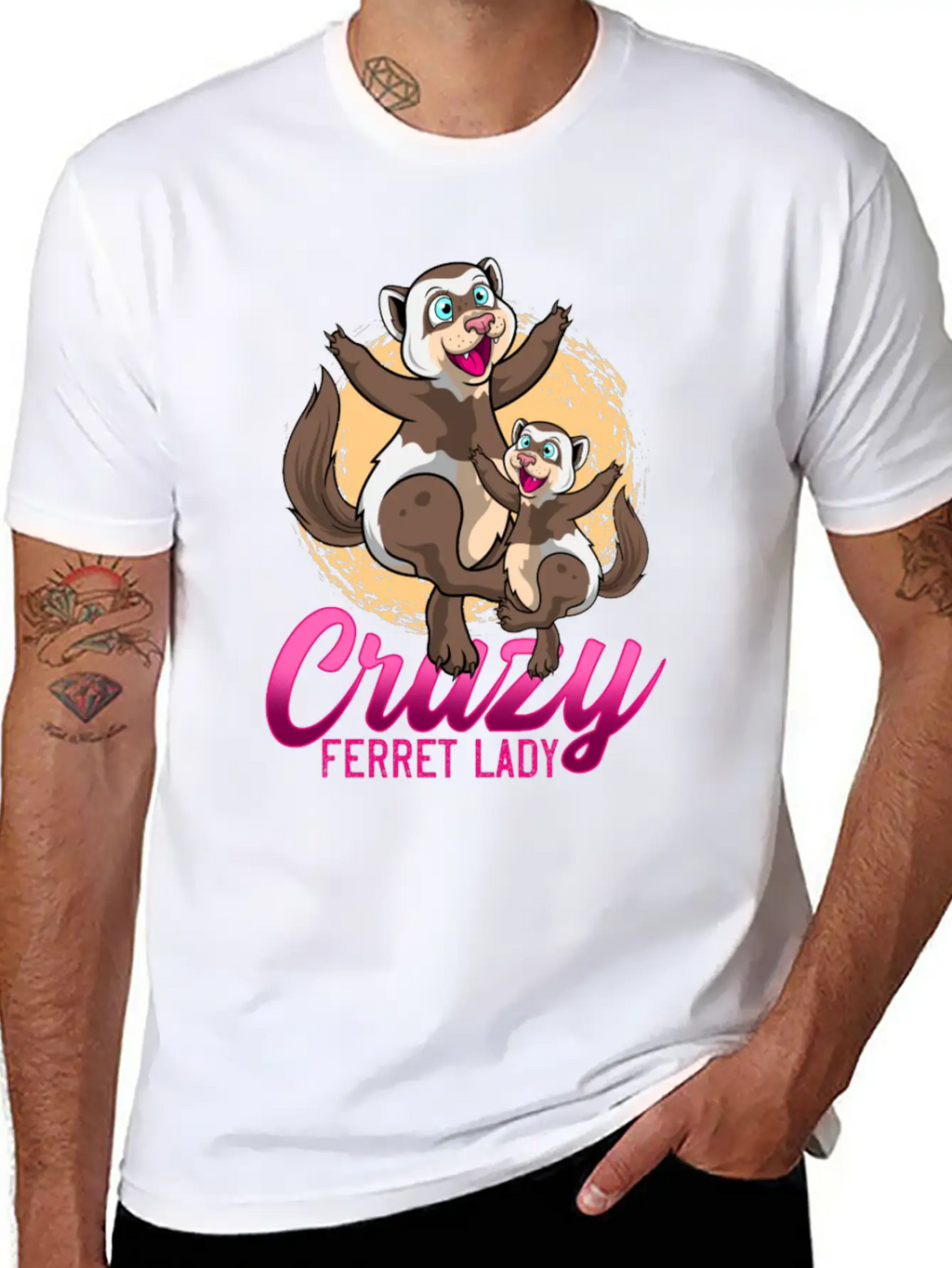 Crazy Ferret Lady Unisex Casual T-Shirt – Clean Design For Daily Comfort