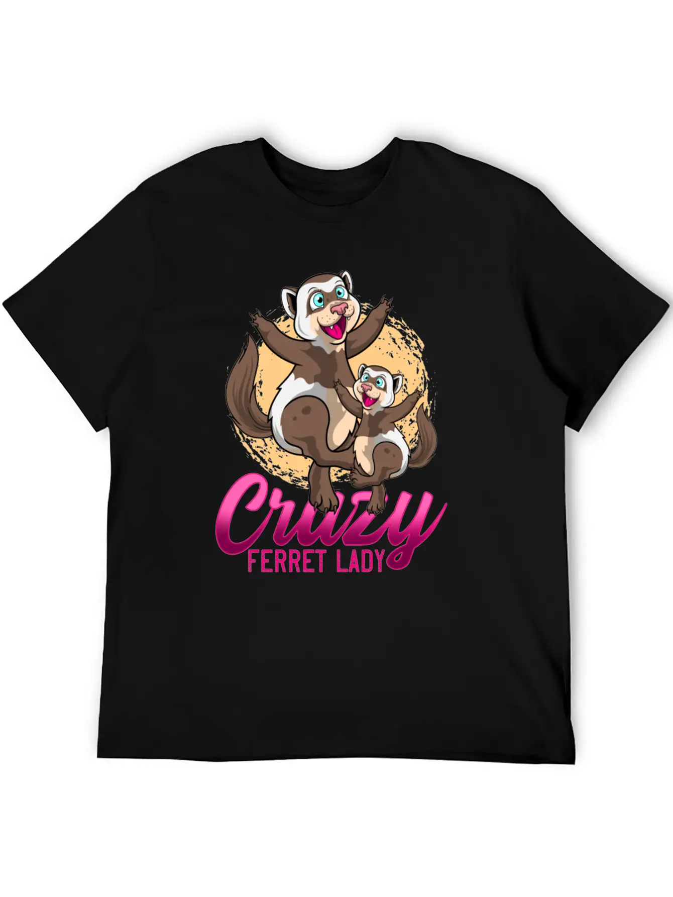 Crazy Ferret Lady Unisex Casual T-Shirt – Clean Design For Daily Comfort